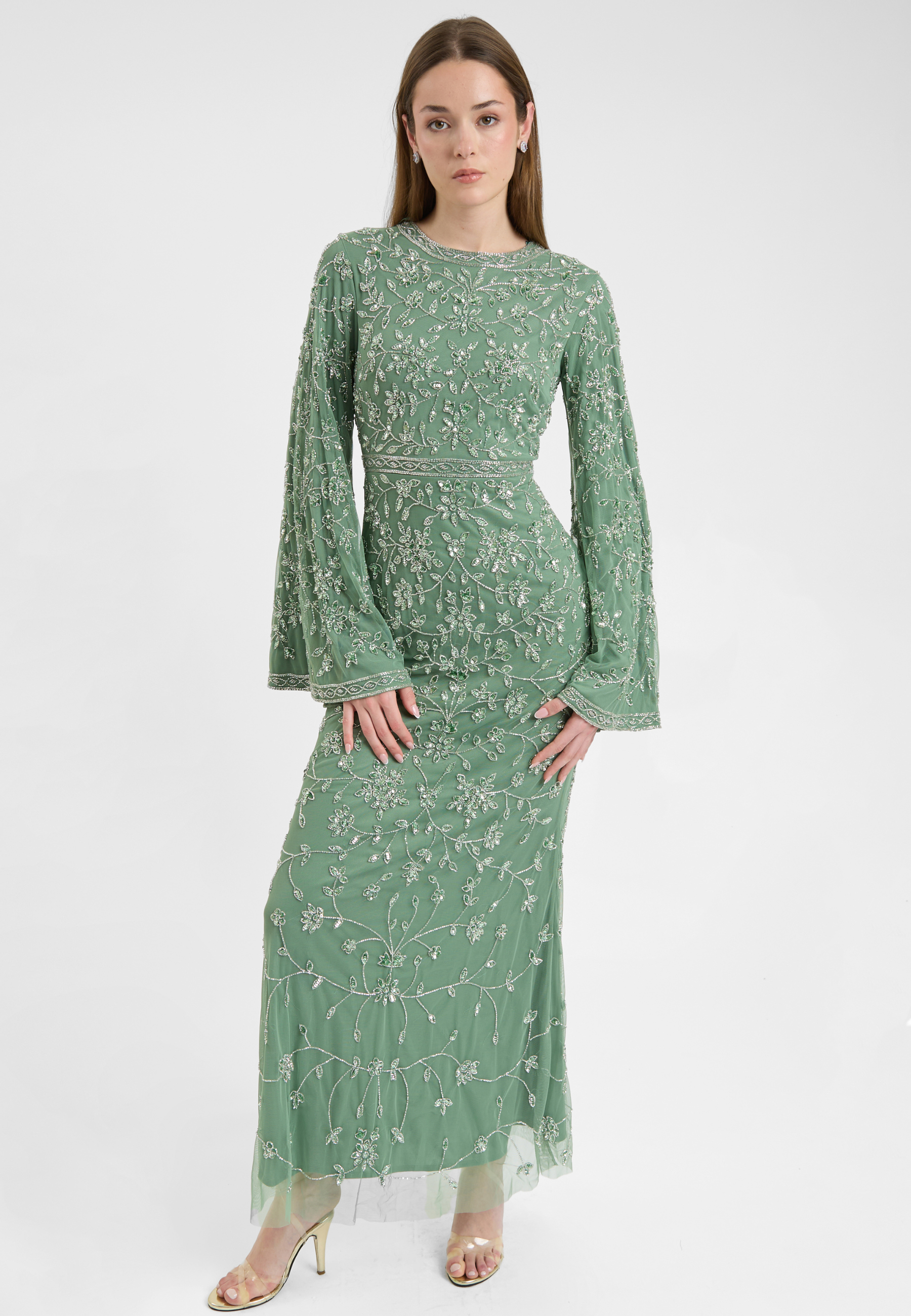 Eliza Modest Embellished Sequin Maxi Dress | MTZ250702