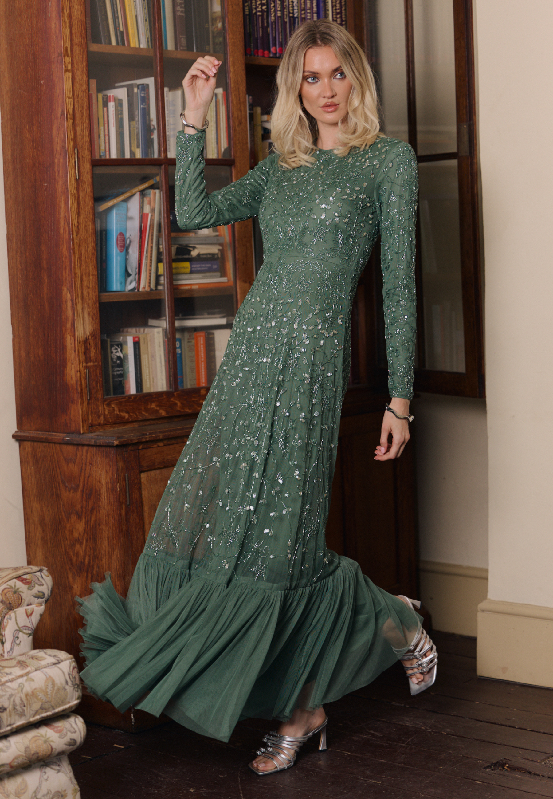 Olga Embellished Sequin Maxi Dress | MTZ250809