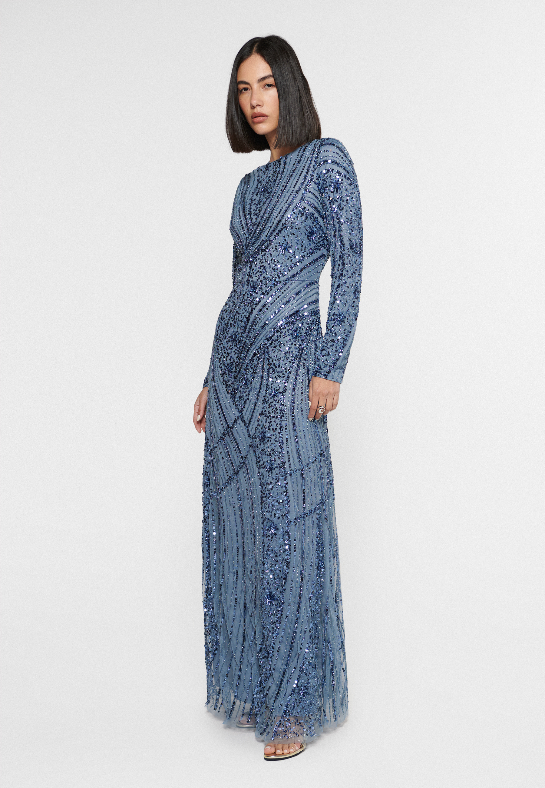 Celia Modest Embellished Sequin Maxi Dress | MTZ250114