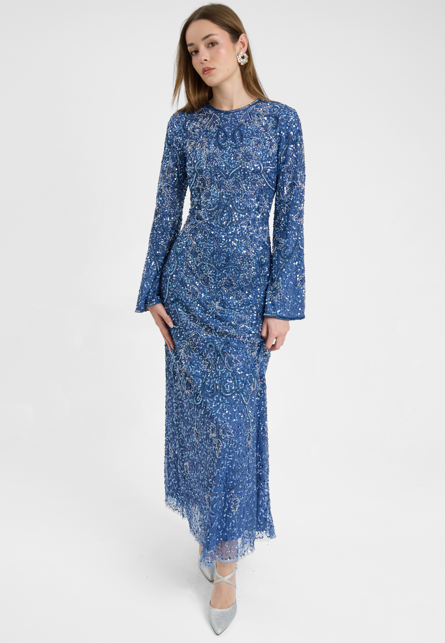 Aliye Embellished Sequin Maxi Dress | MTZ250805