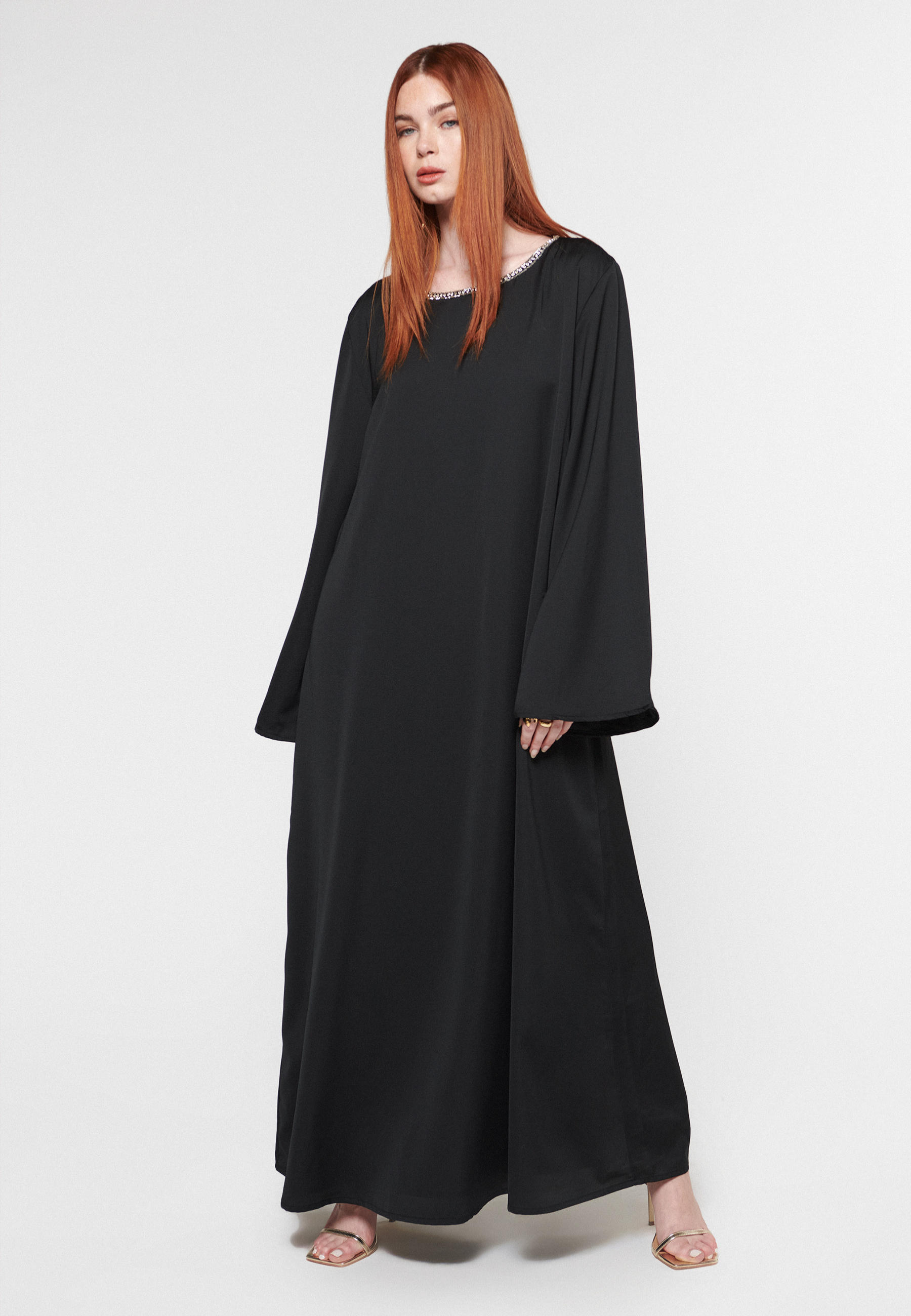 Esin Satin Modest Maxi Dress | STS240810