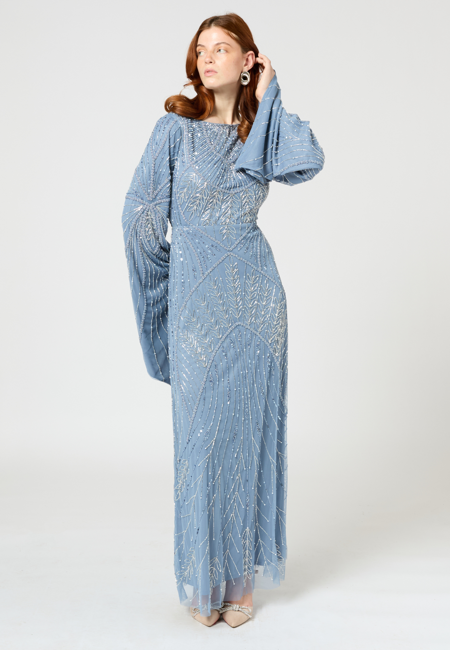 Lauren Modest Embellished Sequin Maxi Dress | MTZ250402
