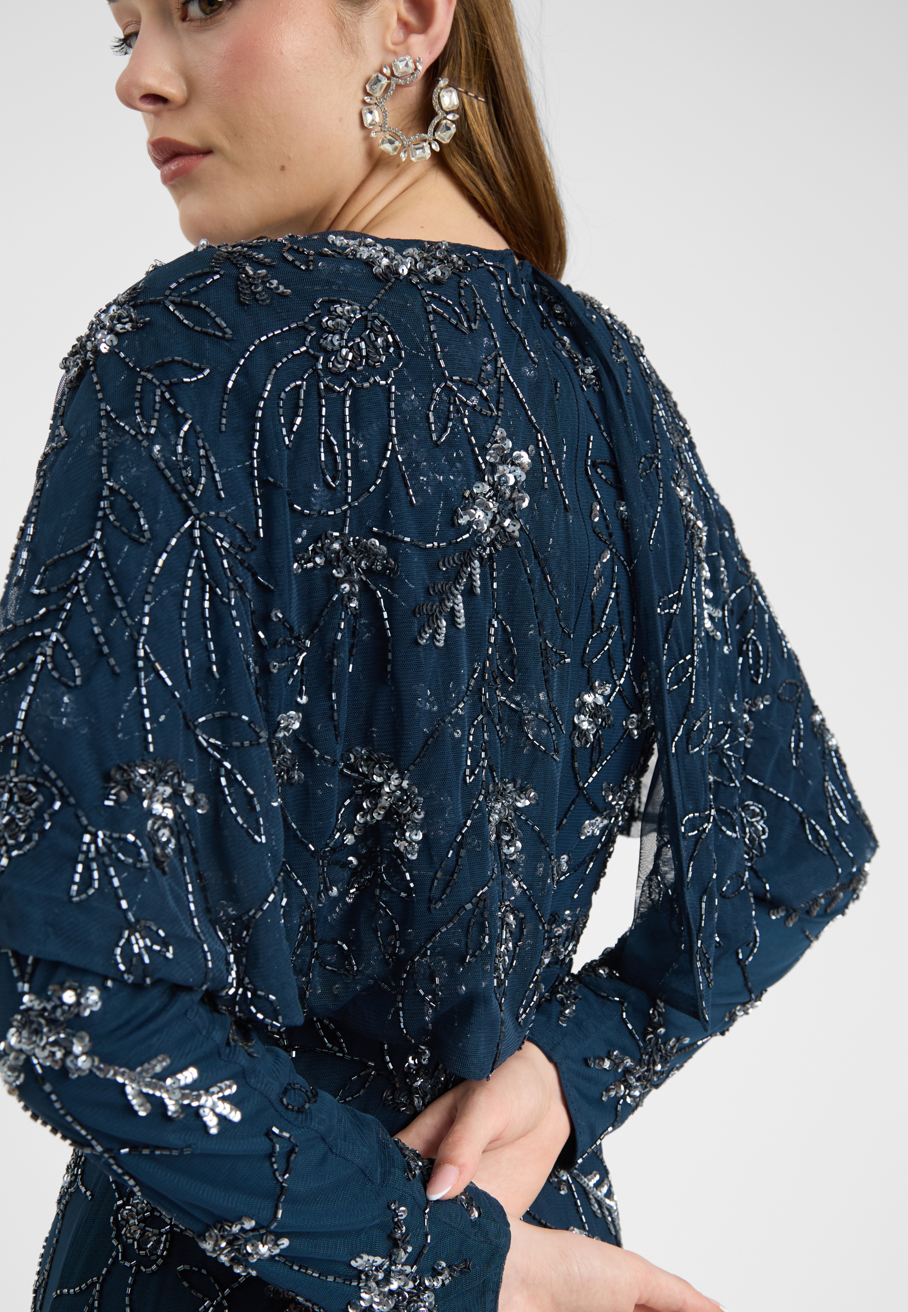 Soraya Modest Embellished Sequin Maxi Dress | MTZ250801