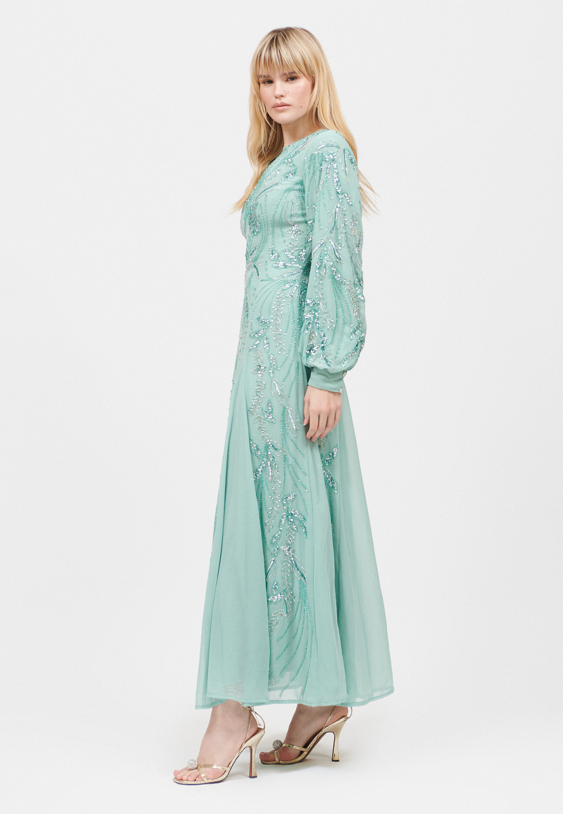 Adiva Modest Embellished Sequin Maxi Dress | MTZ250104