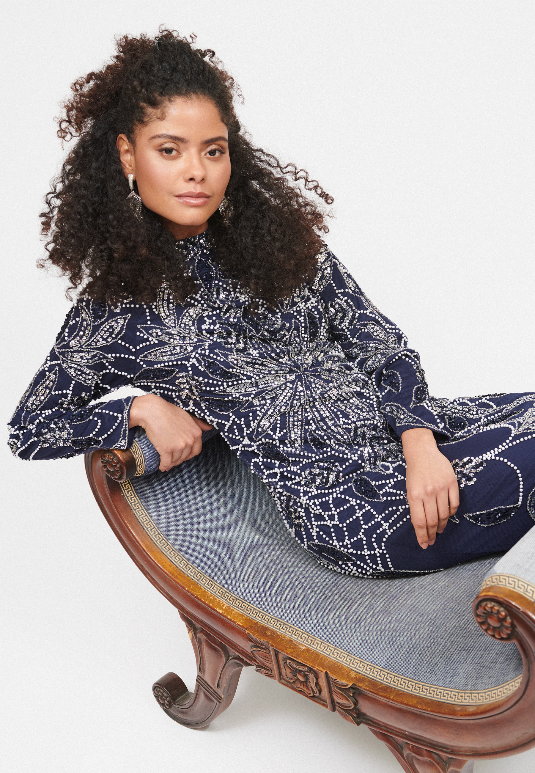 Safa Modest Embellished Sequin Maxi Dress | MTZ250109