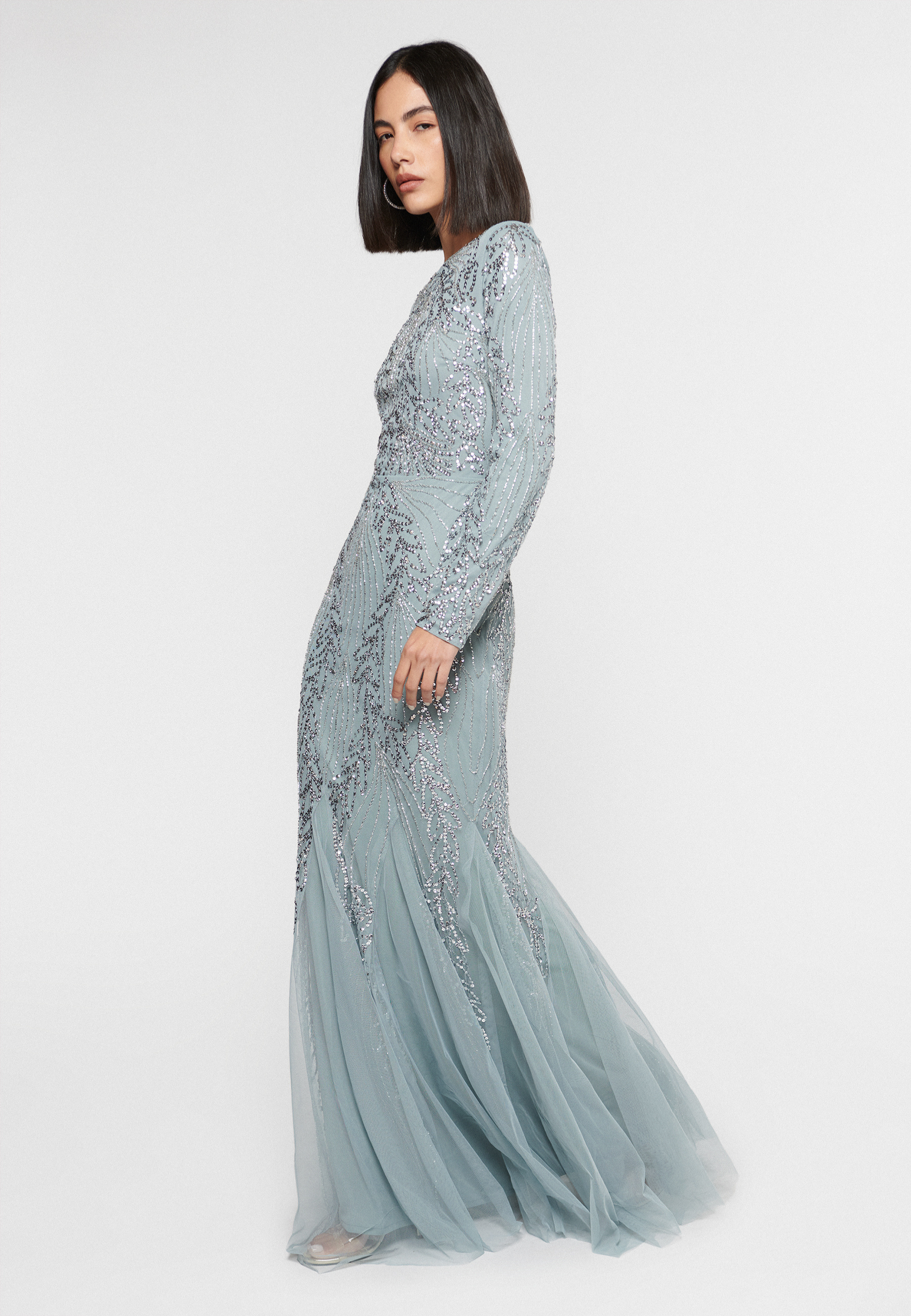 Emma Modest Embellished Sequin Maxi Dress | MTZ240103
