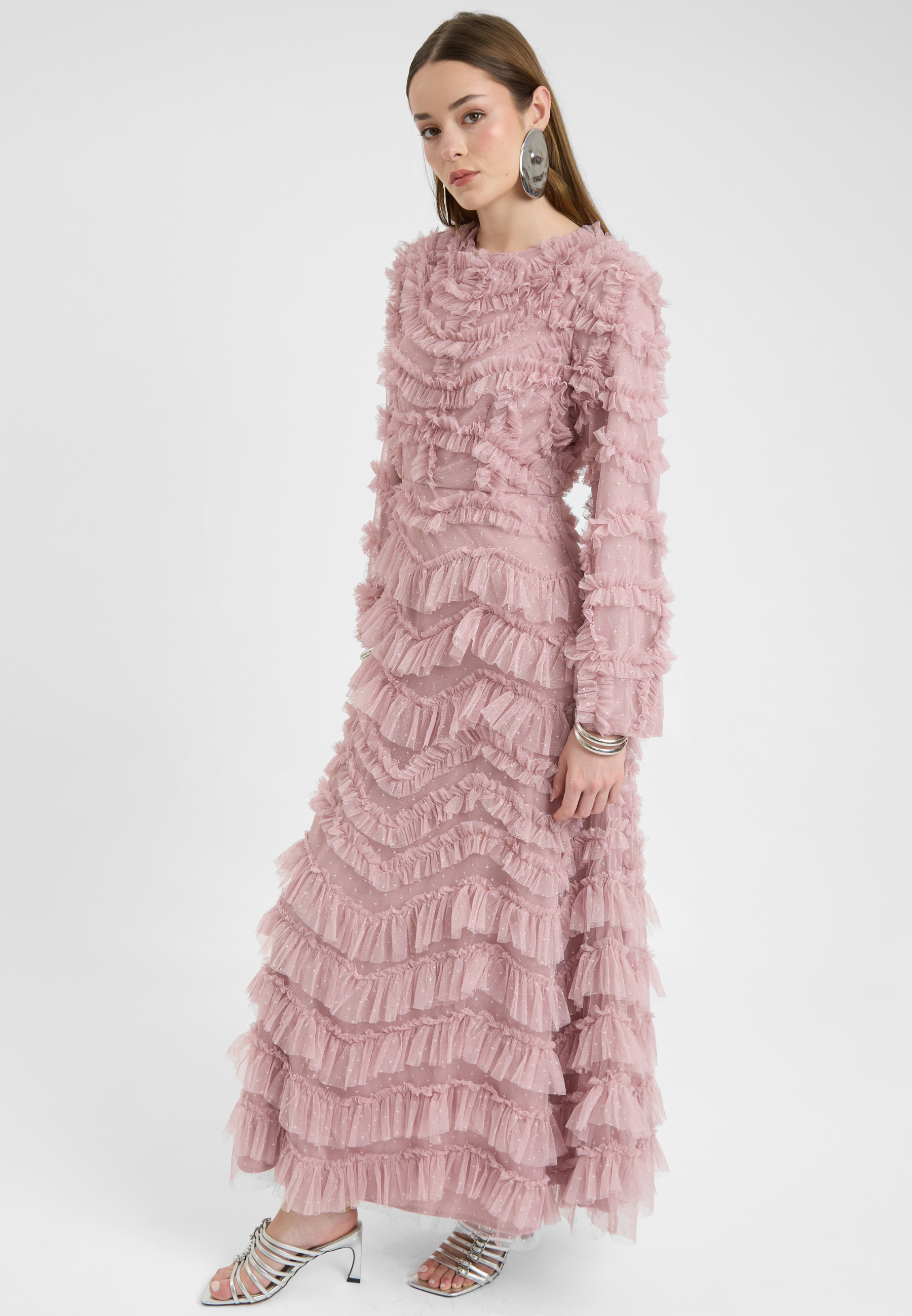 Zaina Modest Ruffle Maxi Dress | MTZ250124
