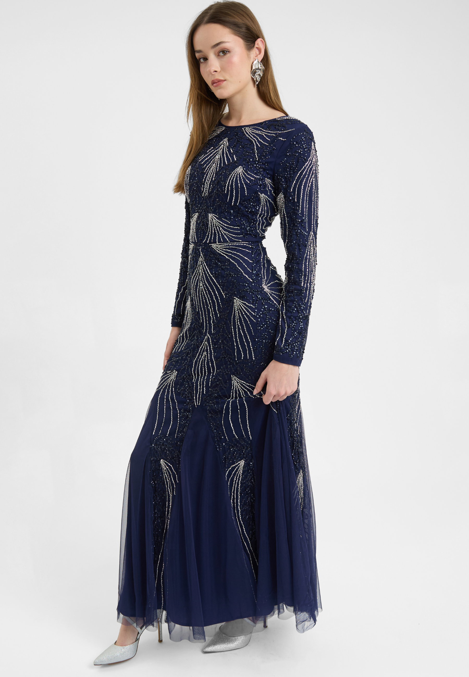 Elle Modest Embellished Sequin Maxi Dress | MTZ250714