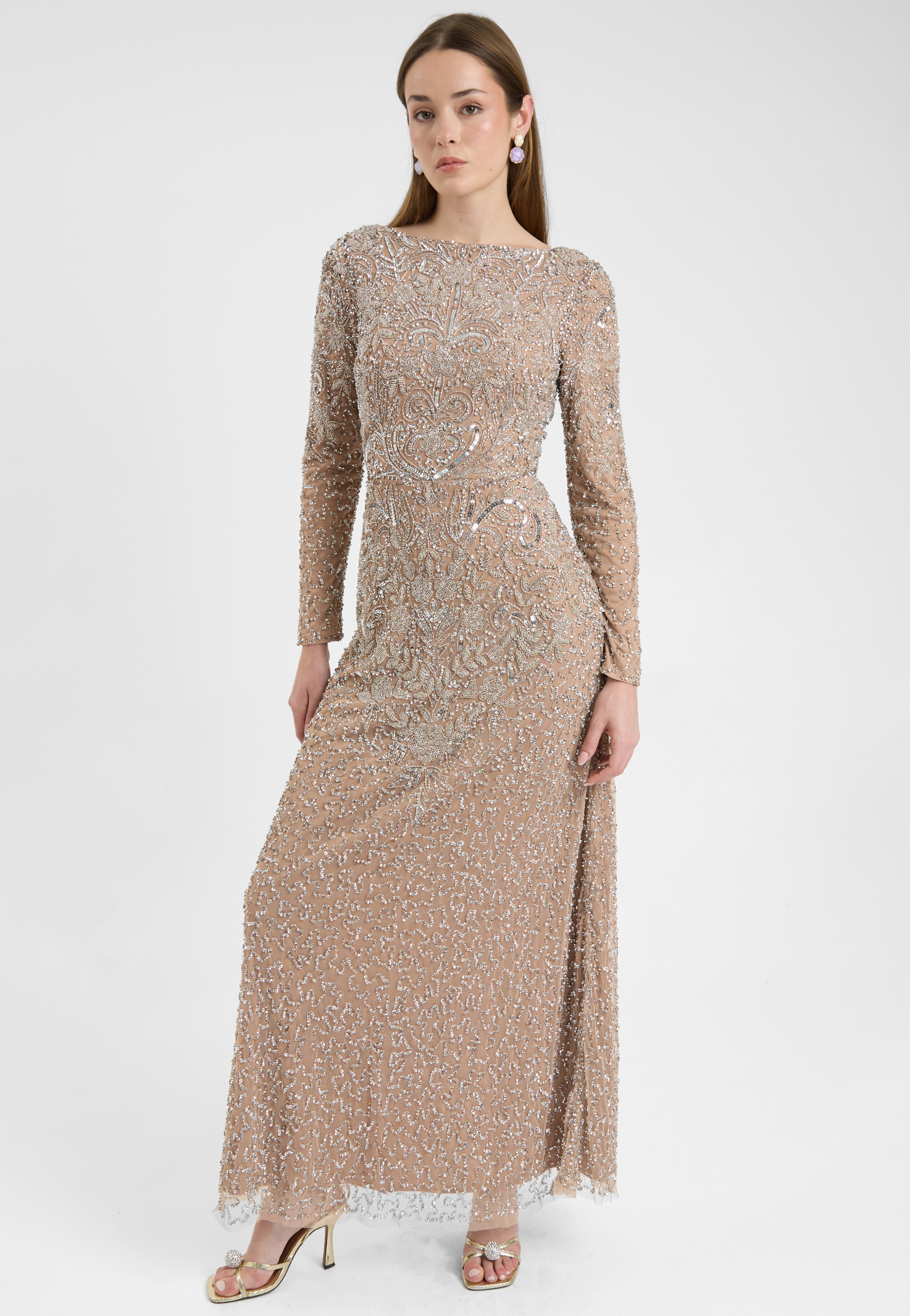 Raisa Modest Embellished Sequin Maxi Dress | MTZ250415