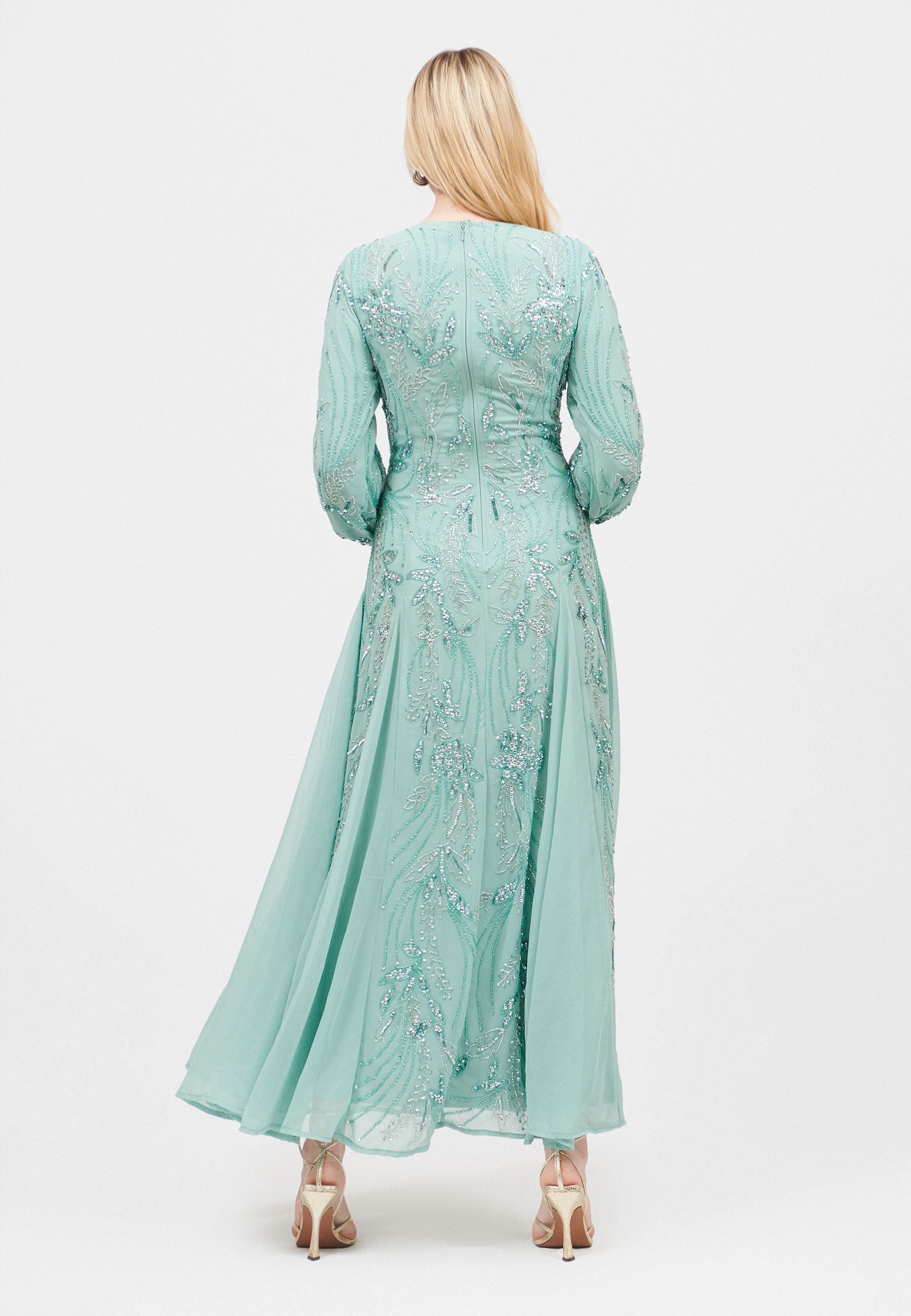 Adiva Modest Embellished Sequin Maxi Dress | MTZ250104