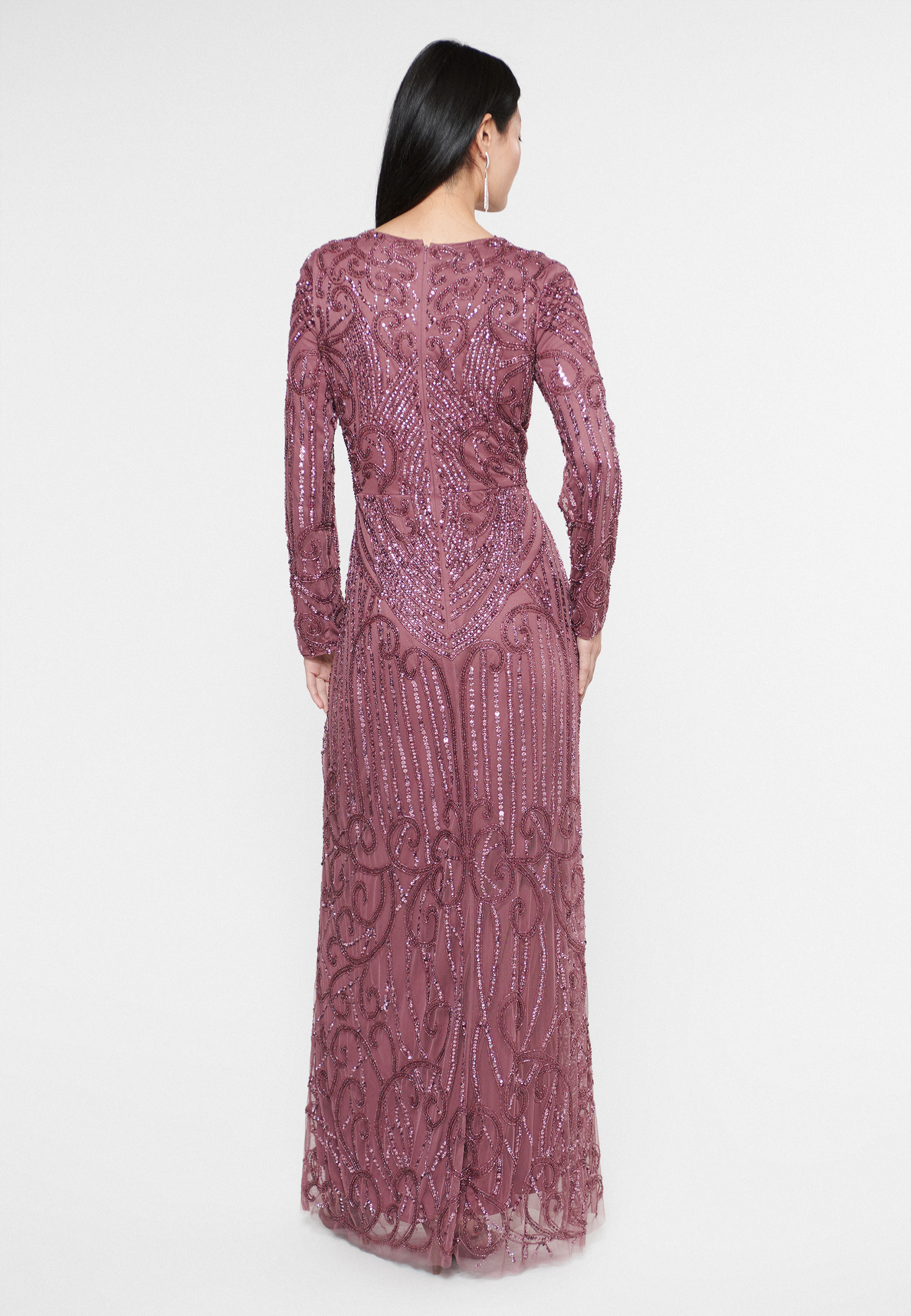 Roze Modest Embellished Sequin Maxi Dress | MTZ250105