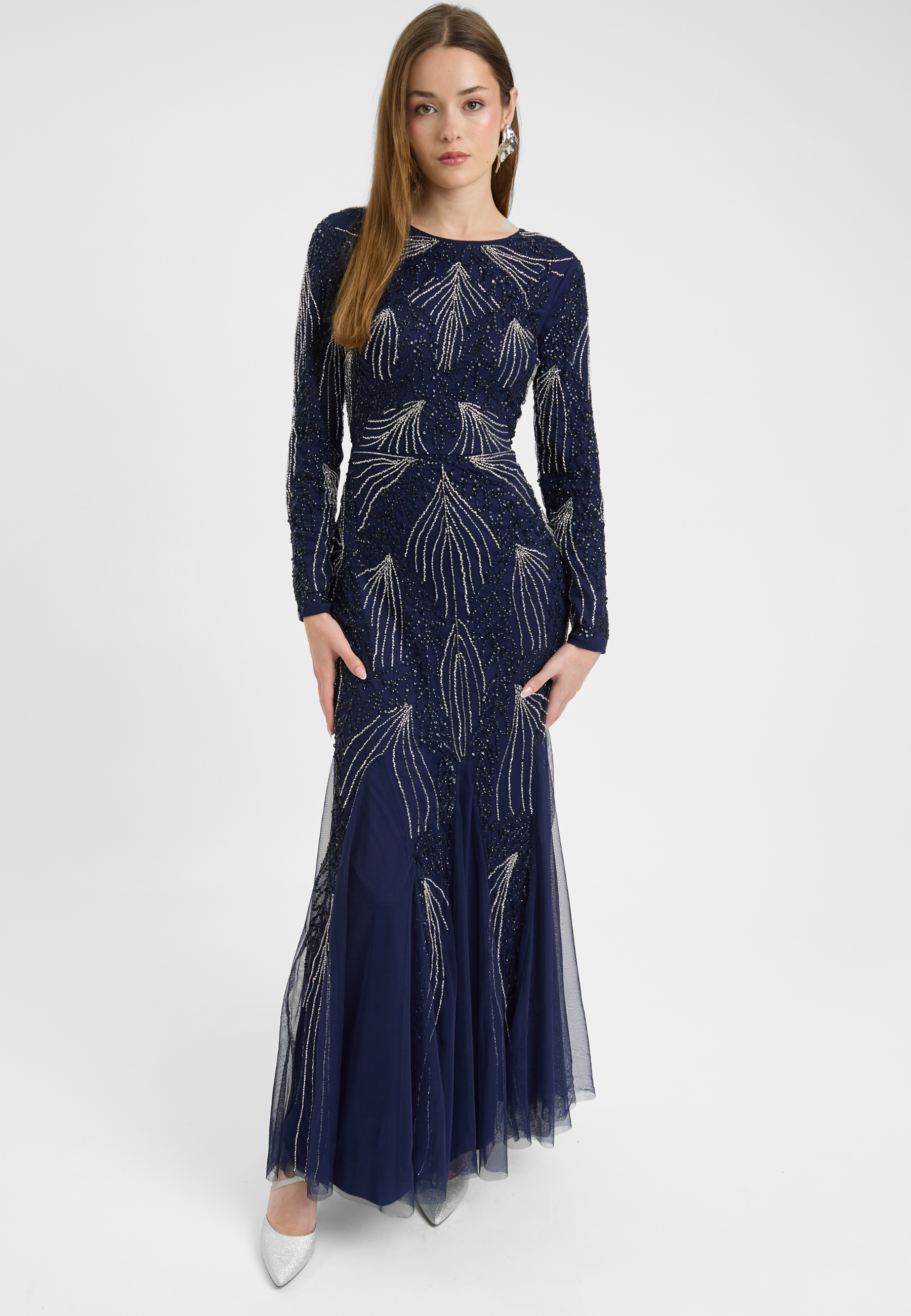 Elle Modest Embellished Sequin Maxi Dress | MTZ250714