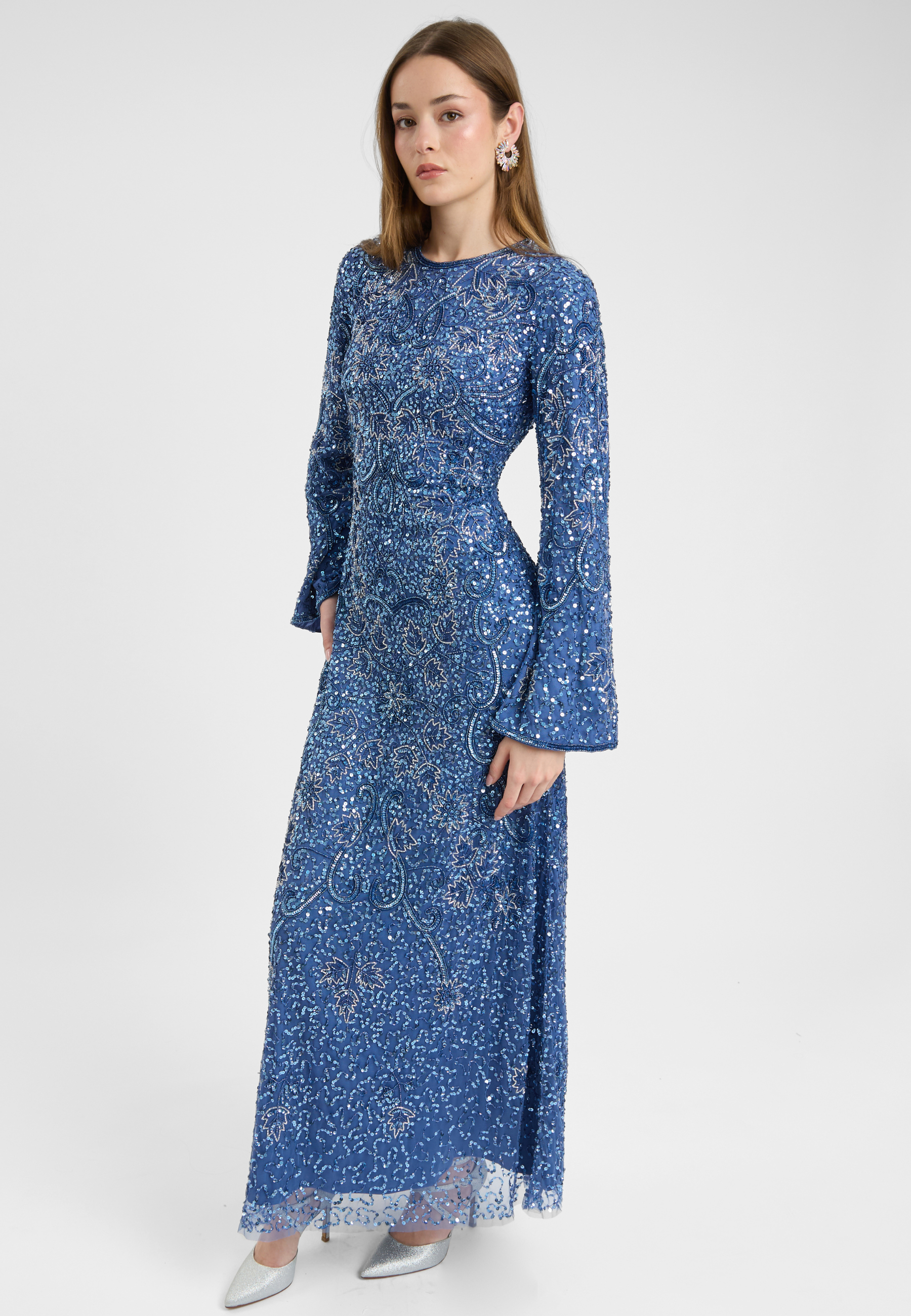 Aliye Embellished Sequin Maxi Dress | MTZ250805