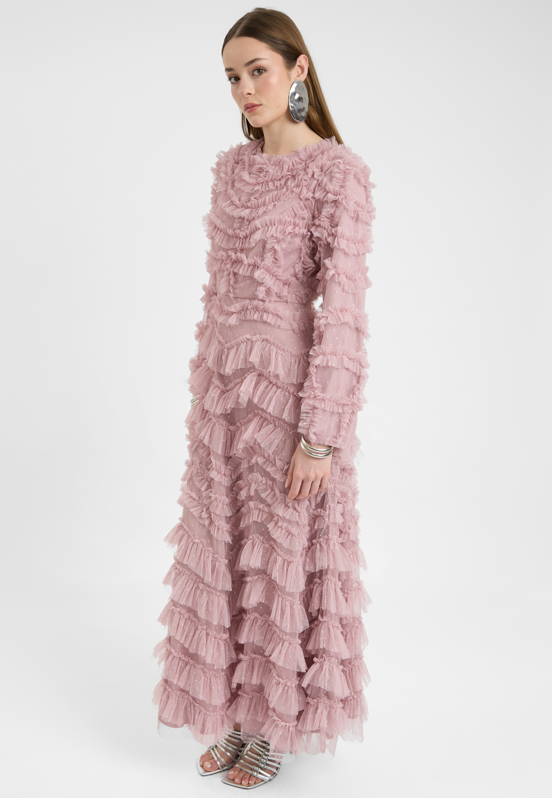 Zaina Modest Ruffle Maxi Dress | MTZ250124