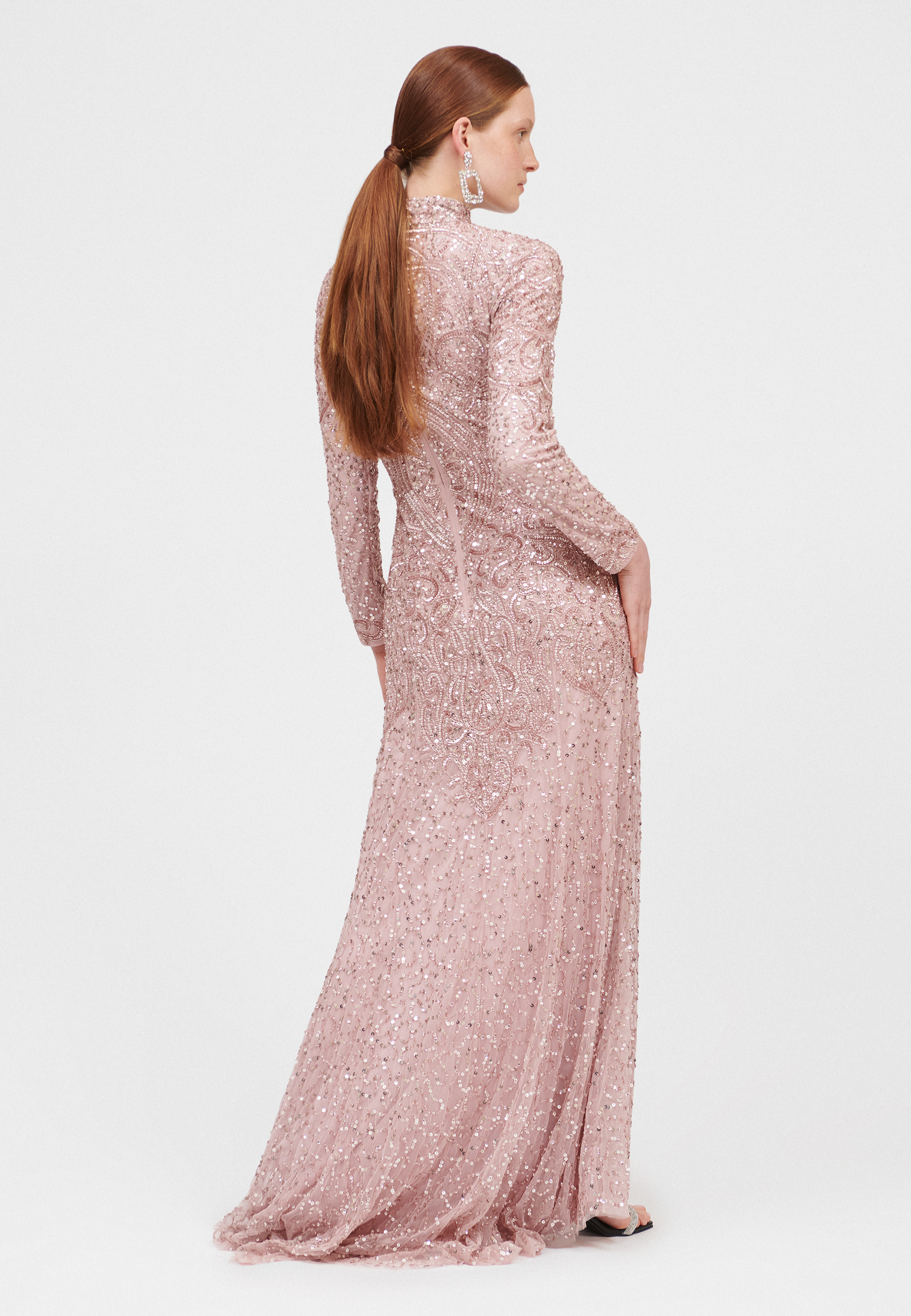 Alazne Modest Embellished Sequin Maxi Dress |M250120