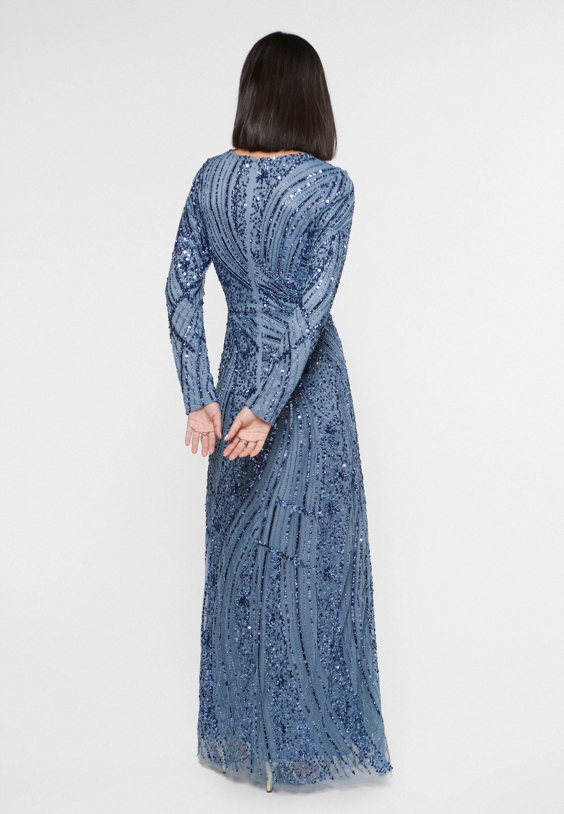 Celia Modest Embellished Sequin Maxi Dress | MTZ250114