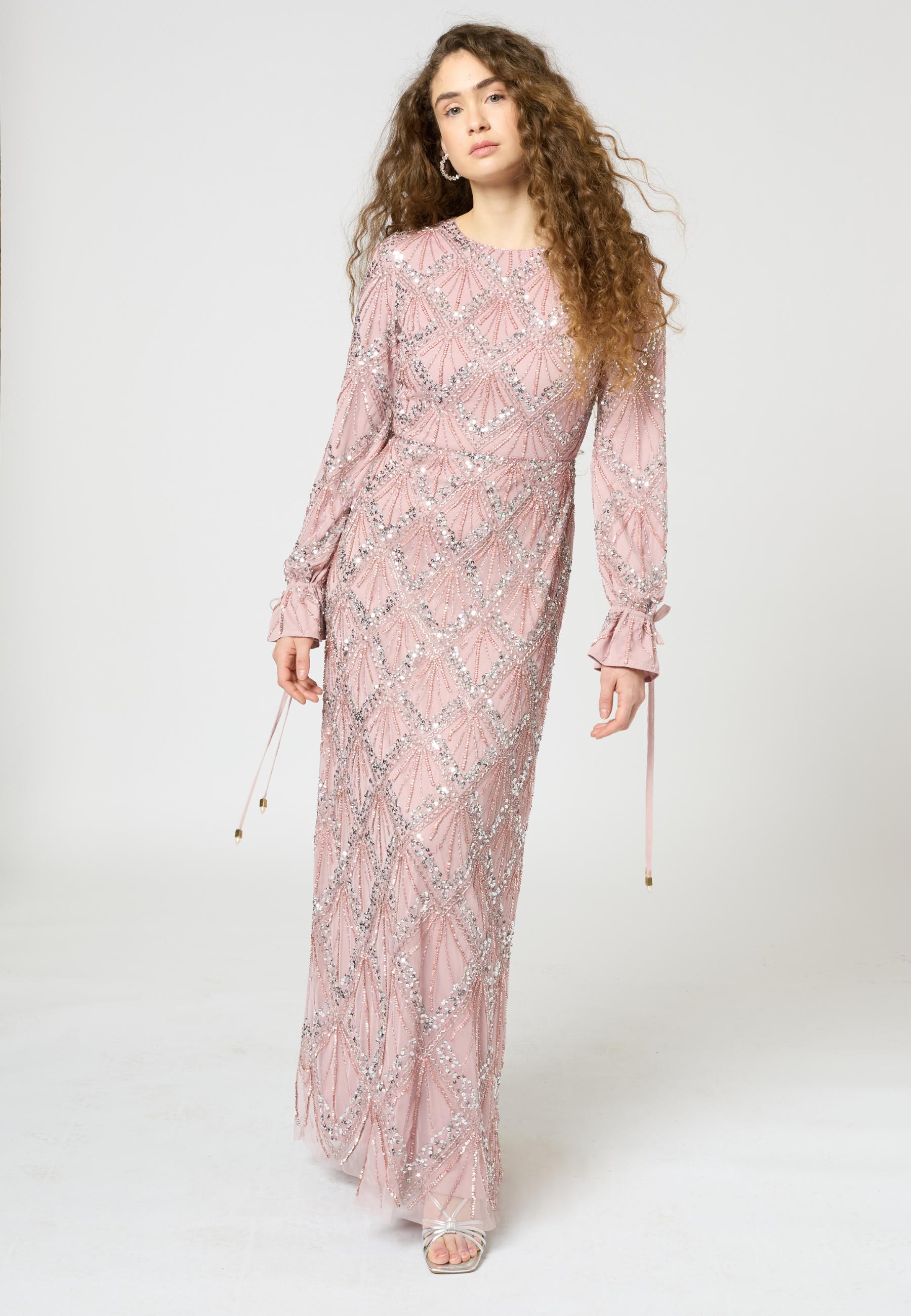 heidi maxi dress Heidi Long Sleeve Belted Blockprint Maxi Dress