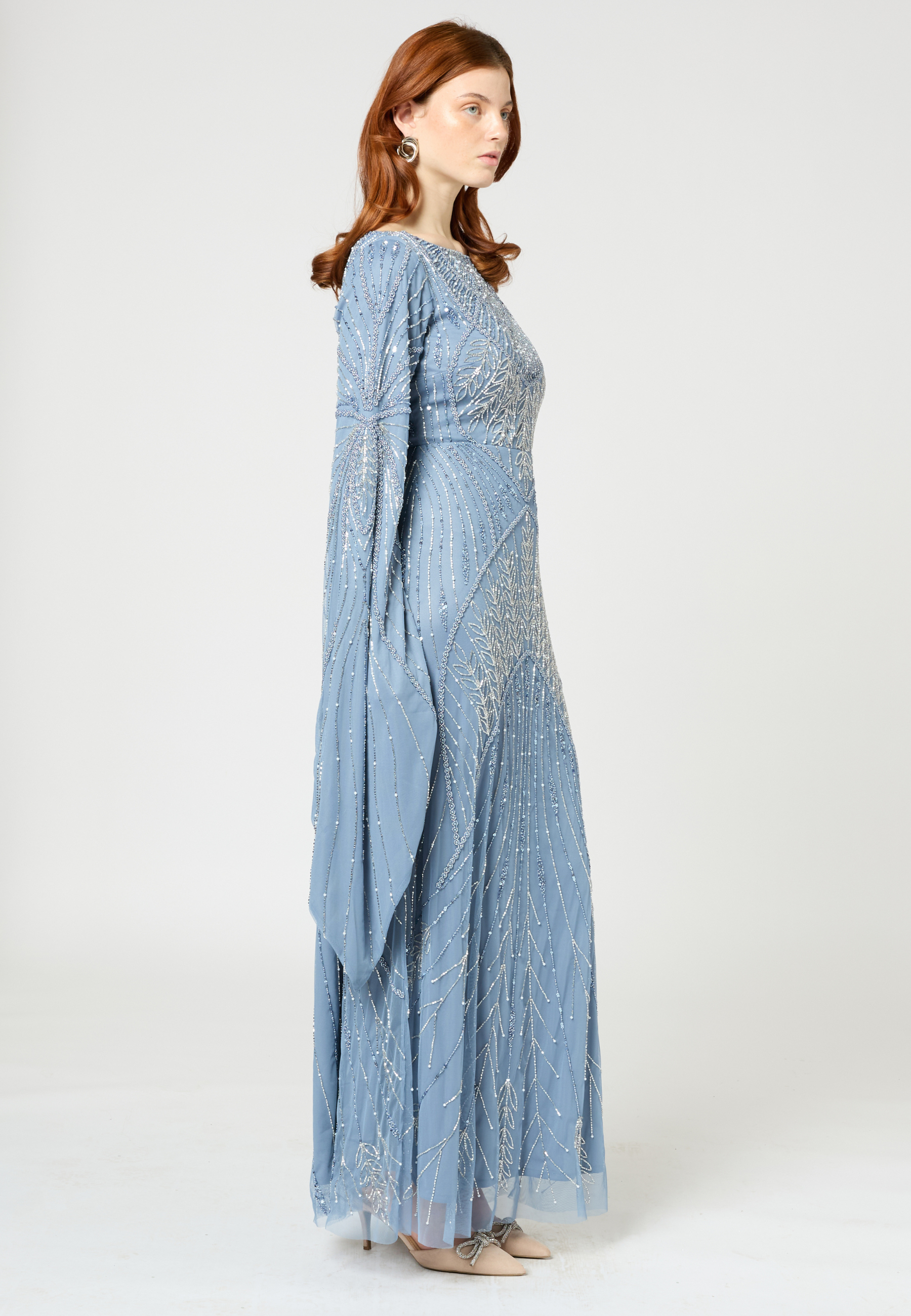 Lauren Modest Embellished Sequin Maxi Dress | MTZ250402