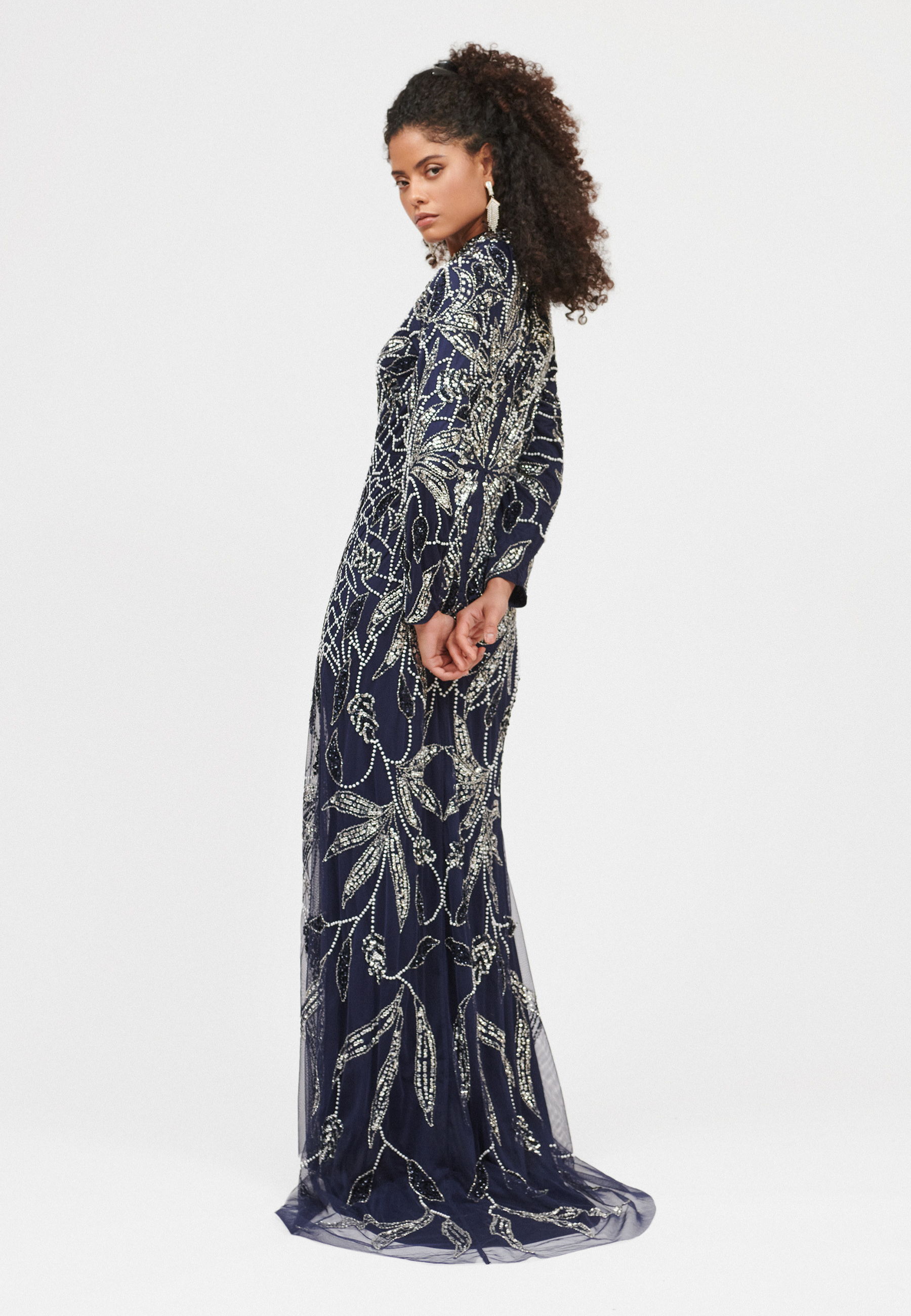 Safa Modest Embellished Sequin Maxi Dress | MTZ250109