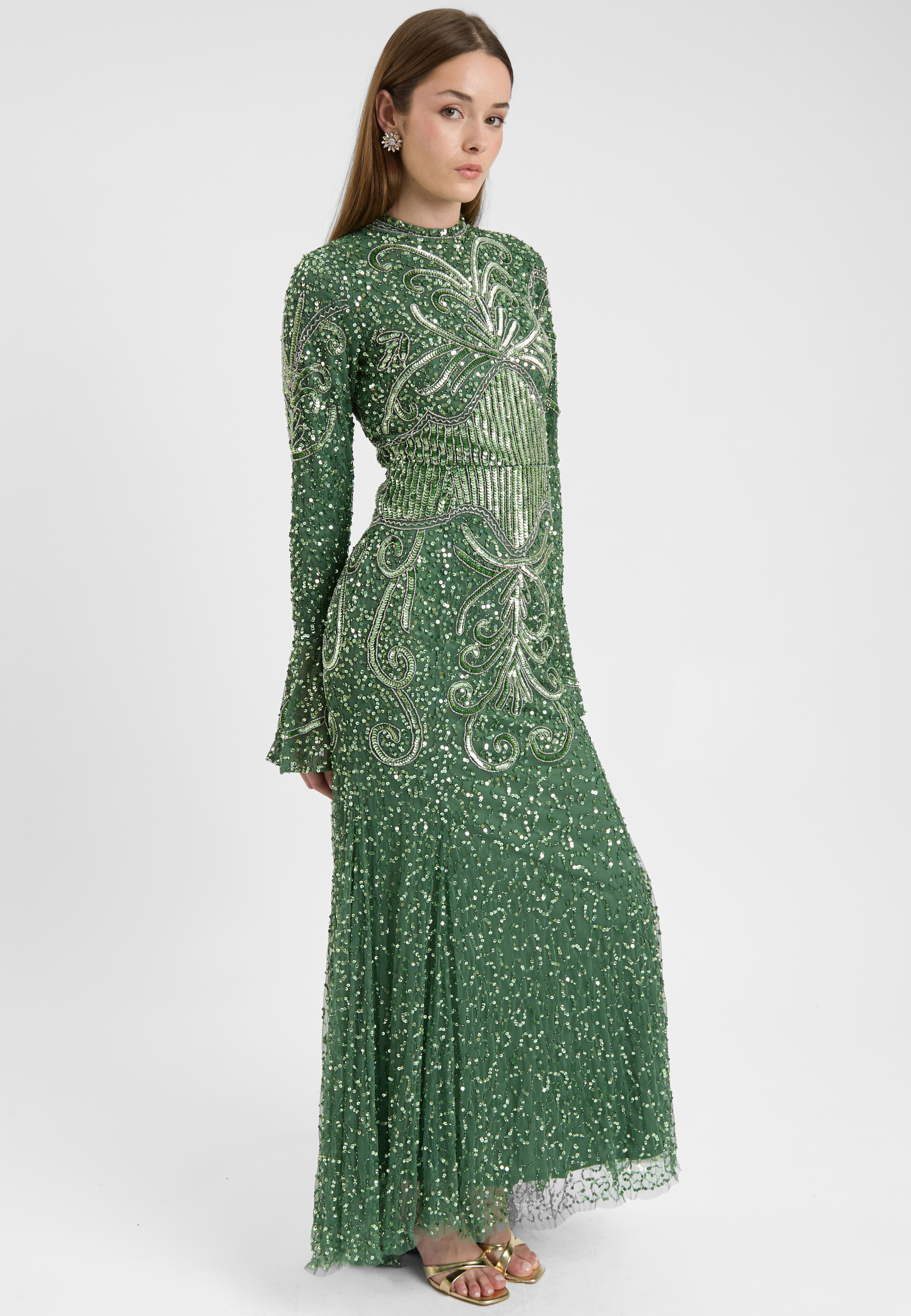 Nysia Modest Sequin Maxi Dress | MTZ260903  MARYISA
