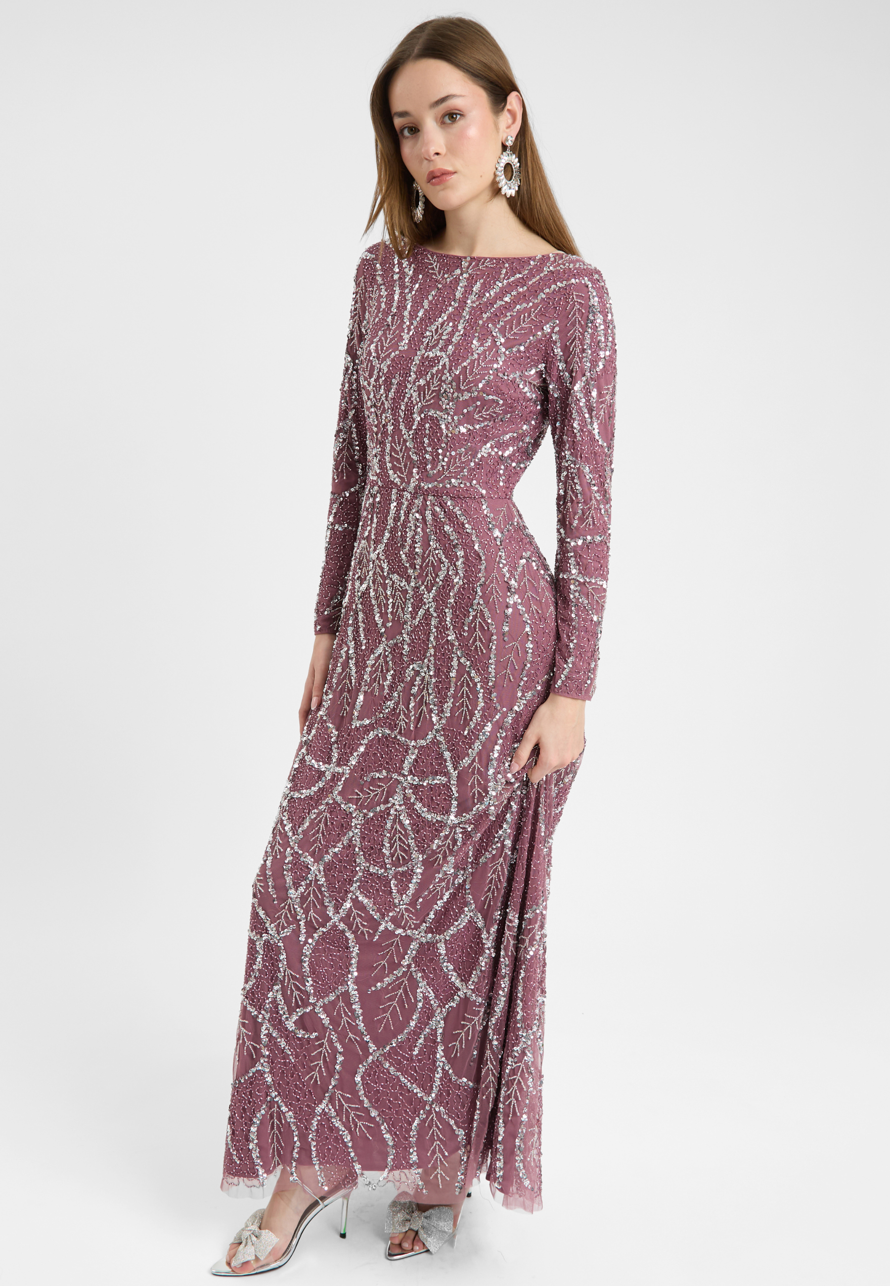 Sezen Embellished Sequin Maxi Dress | MTZ250812