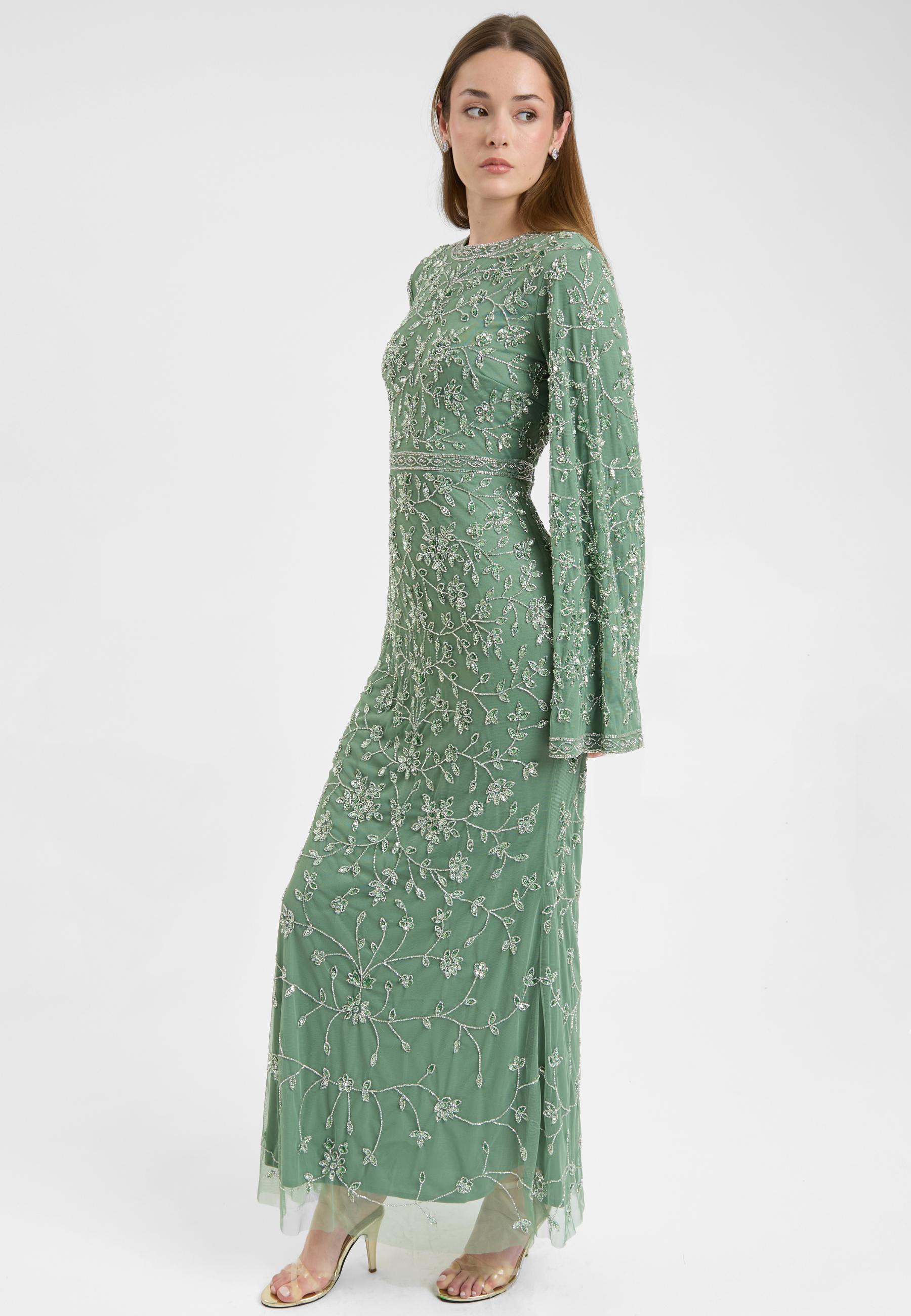 Eliza Modest Embellished Sequin Maxi Dress | MTZ250702