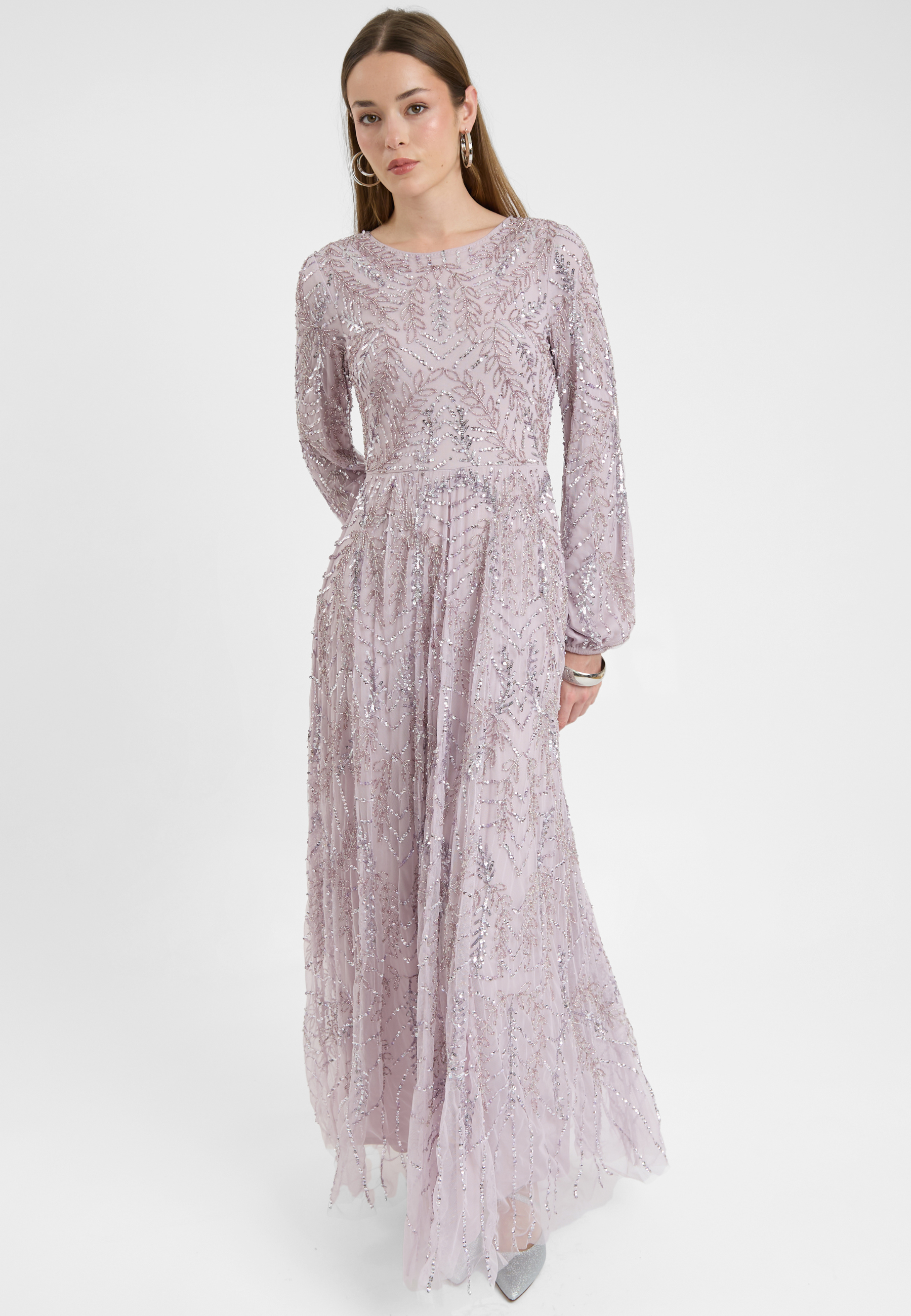 Imara Modest Embellished Sequin Maxi Dress | MTZ250324