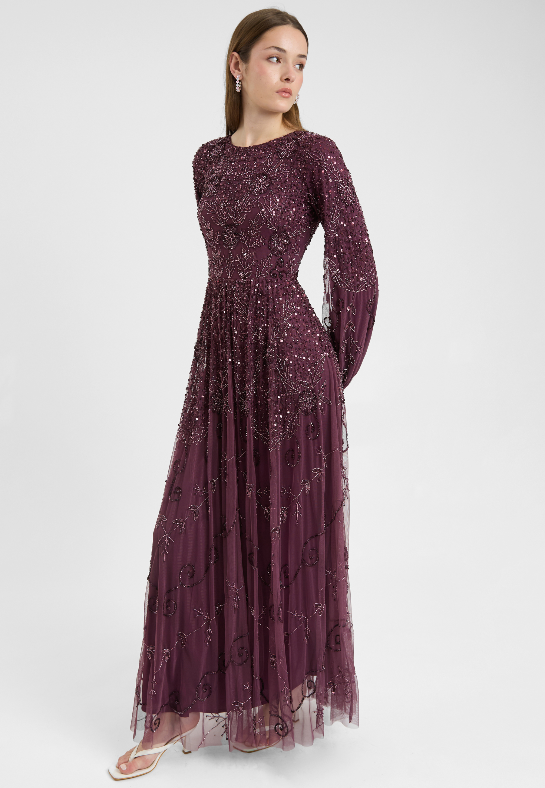 Tiana Embellished Sequin Maxi Dress | MTZ250715
