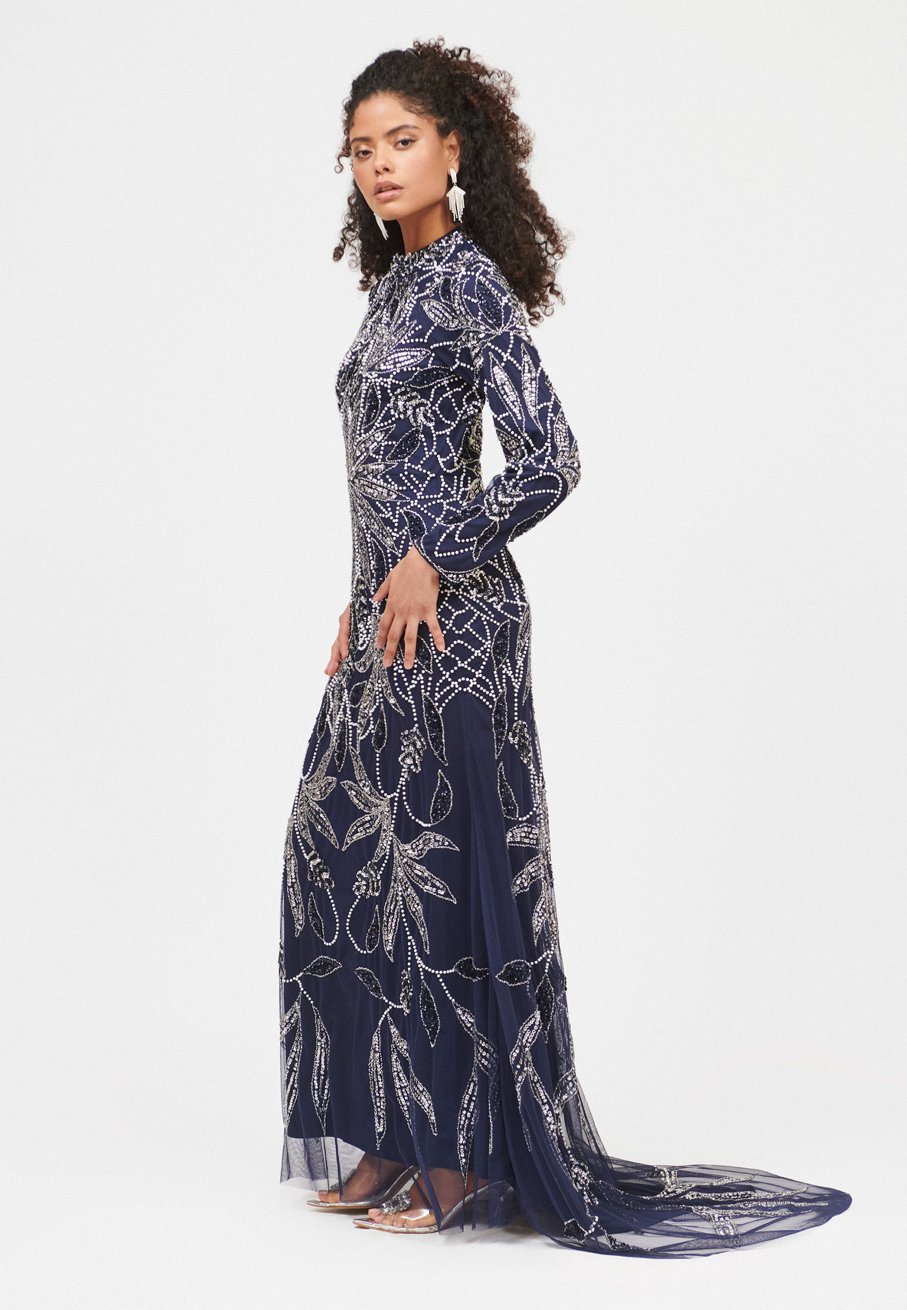 Safa Modest Embellished Sequin Maxi Dress | MTZ250109