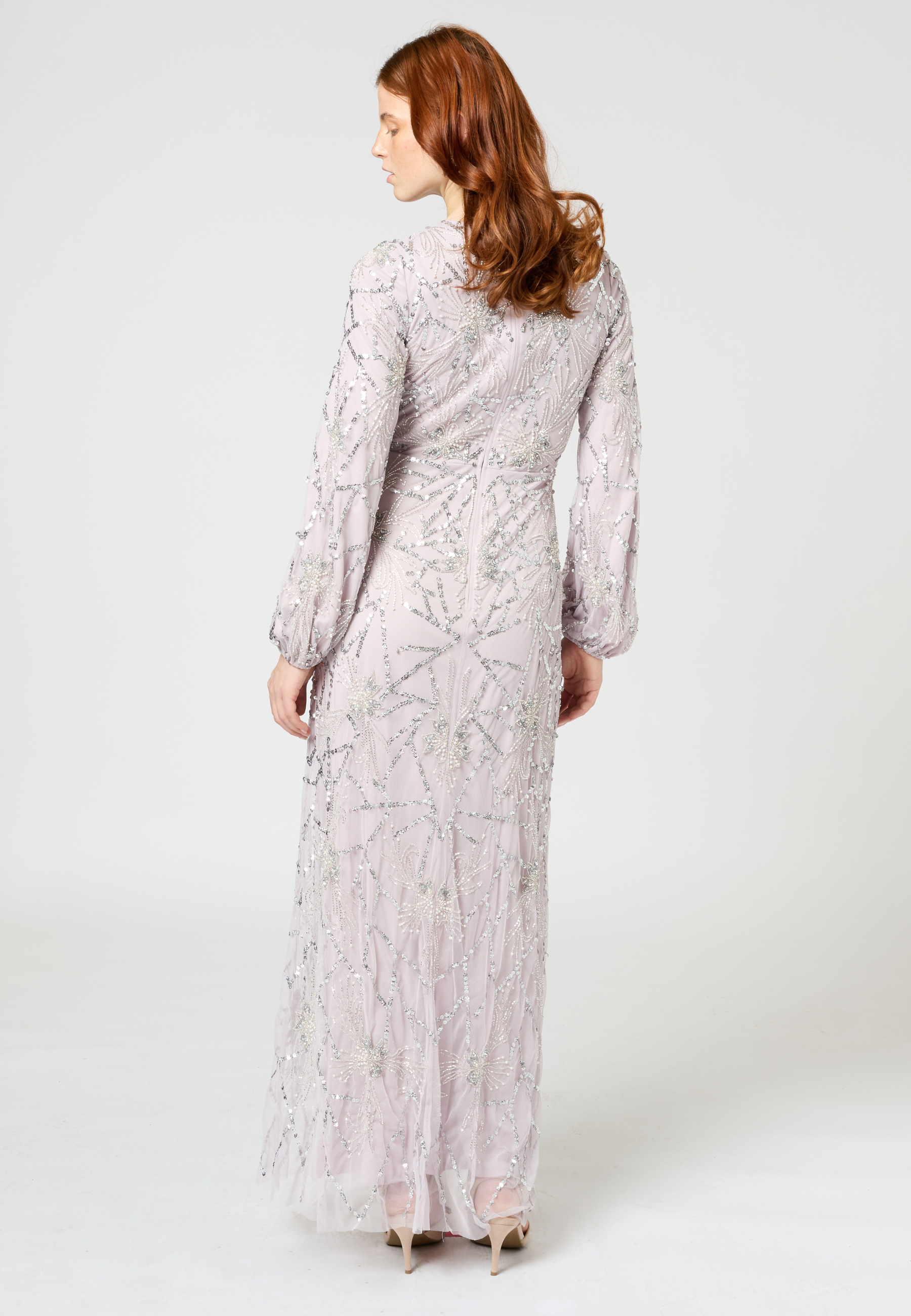 Kay Modest Embellished Sequin Maxi Dress | MTZ250417