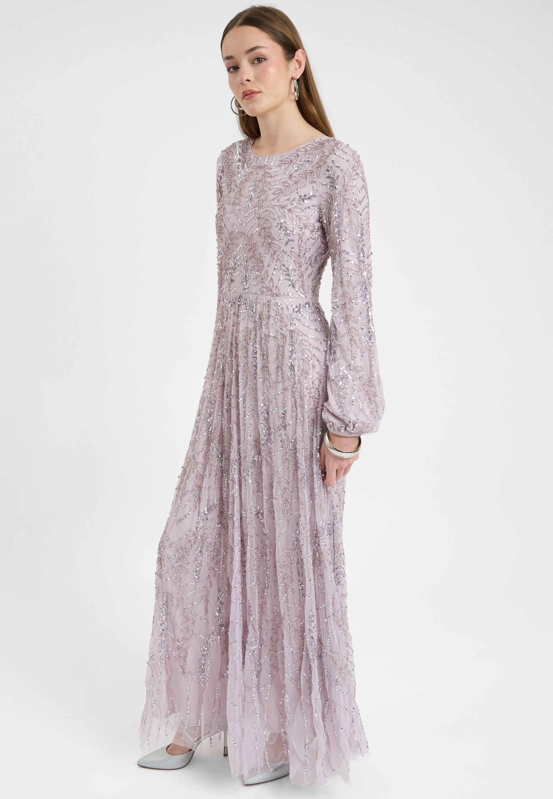 Imara Modest Embellished Sequin Maxi Dress | MTZ250324