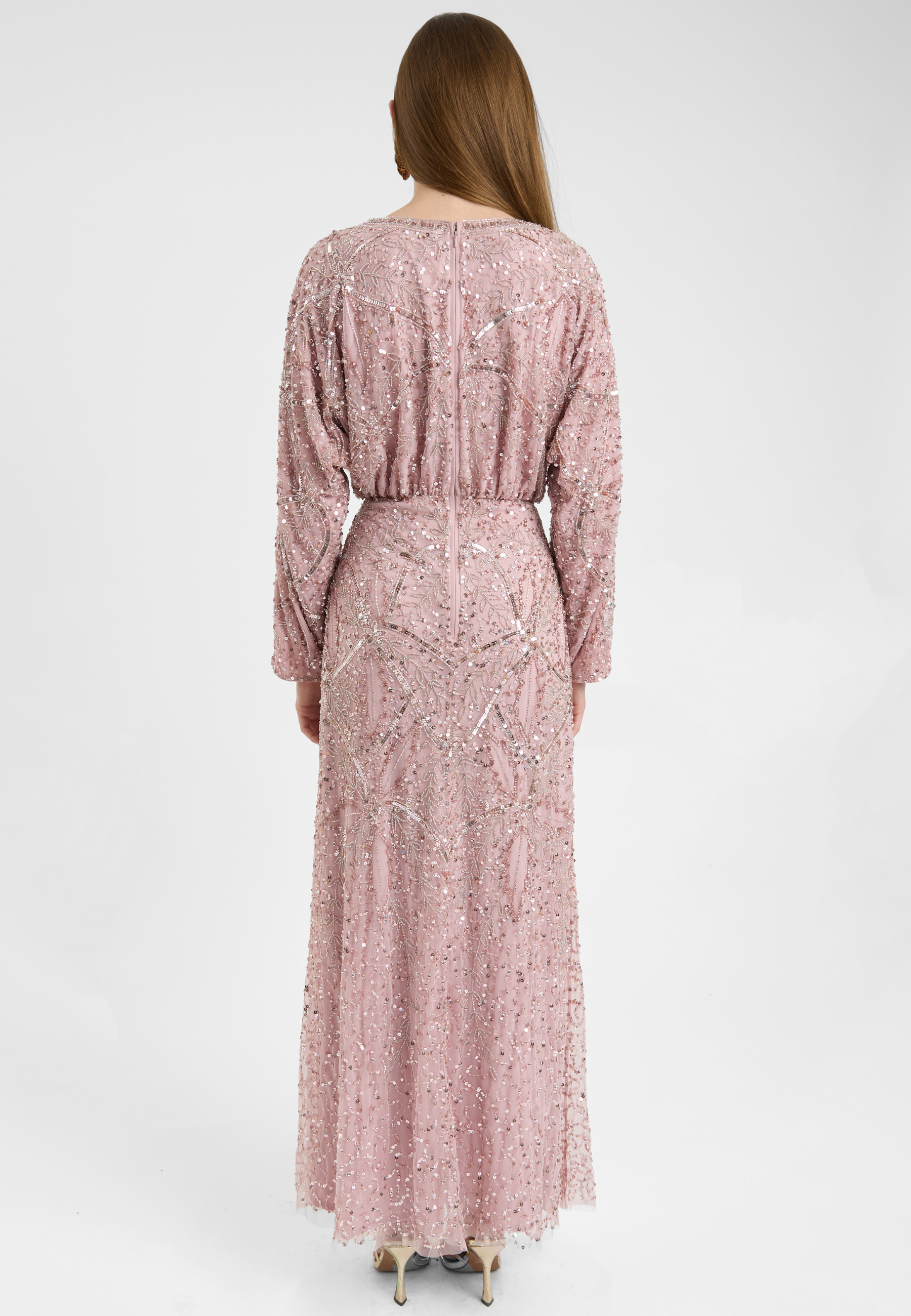 Elma Modest Embellished Sequin Maxi Dress | MTZ250708