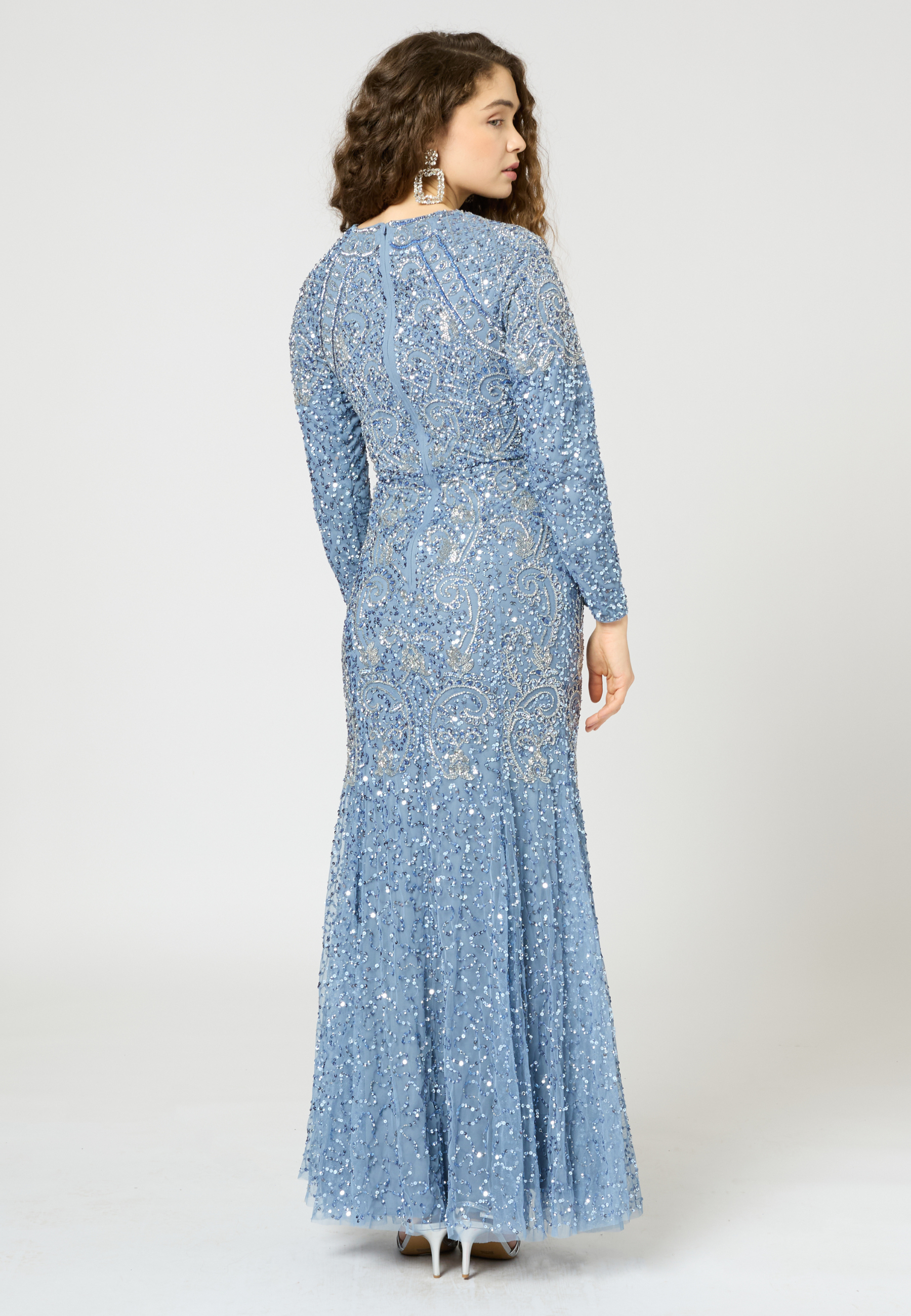 Ruya Modest Embellished Sequin Maxi Dress | MTZ250411