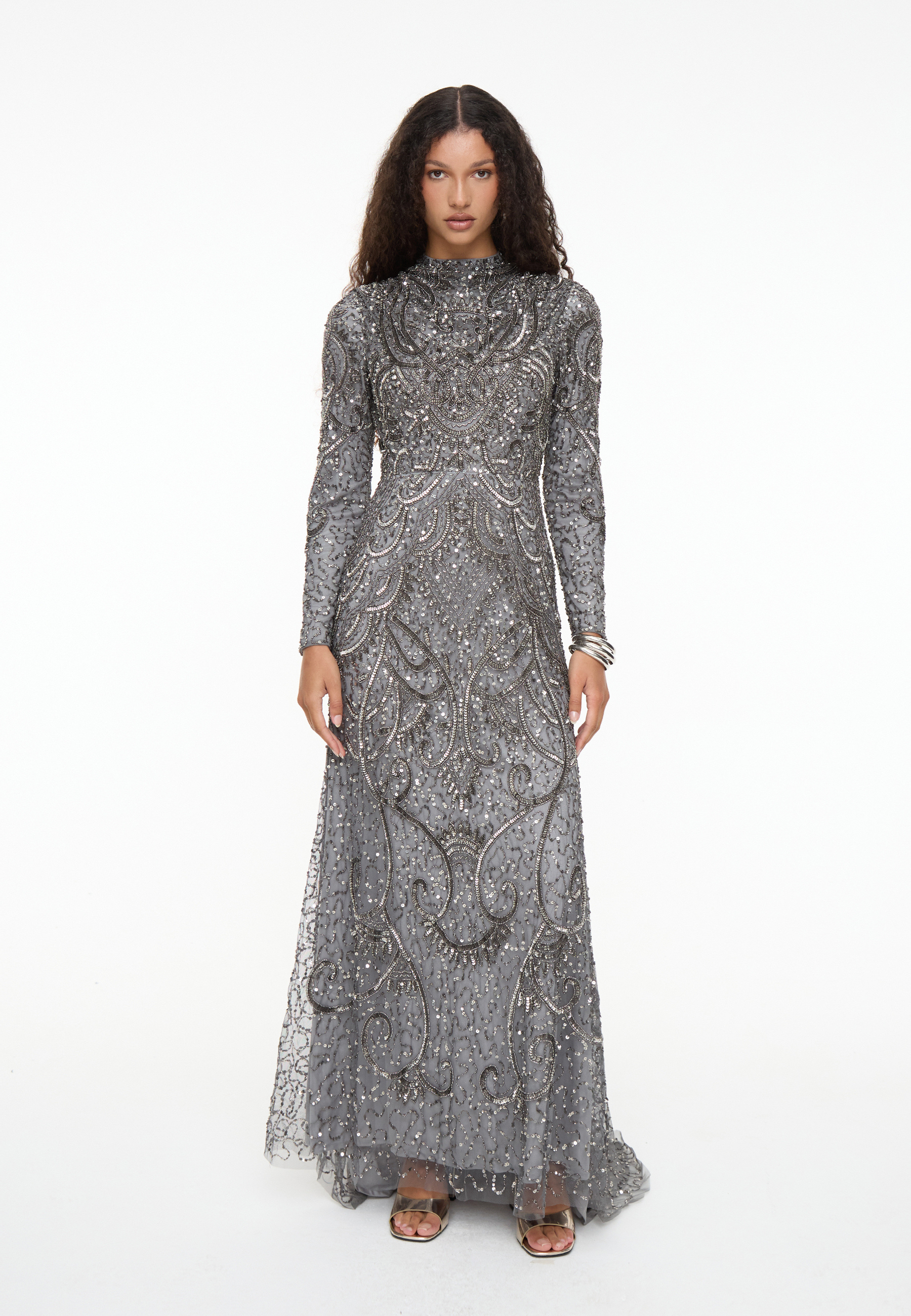 Jenna Embellished Sequin Maxi Dress | MTZ250813