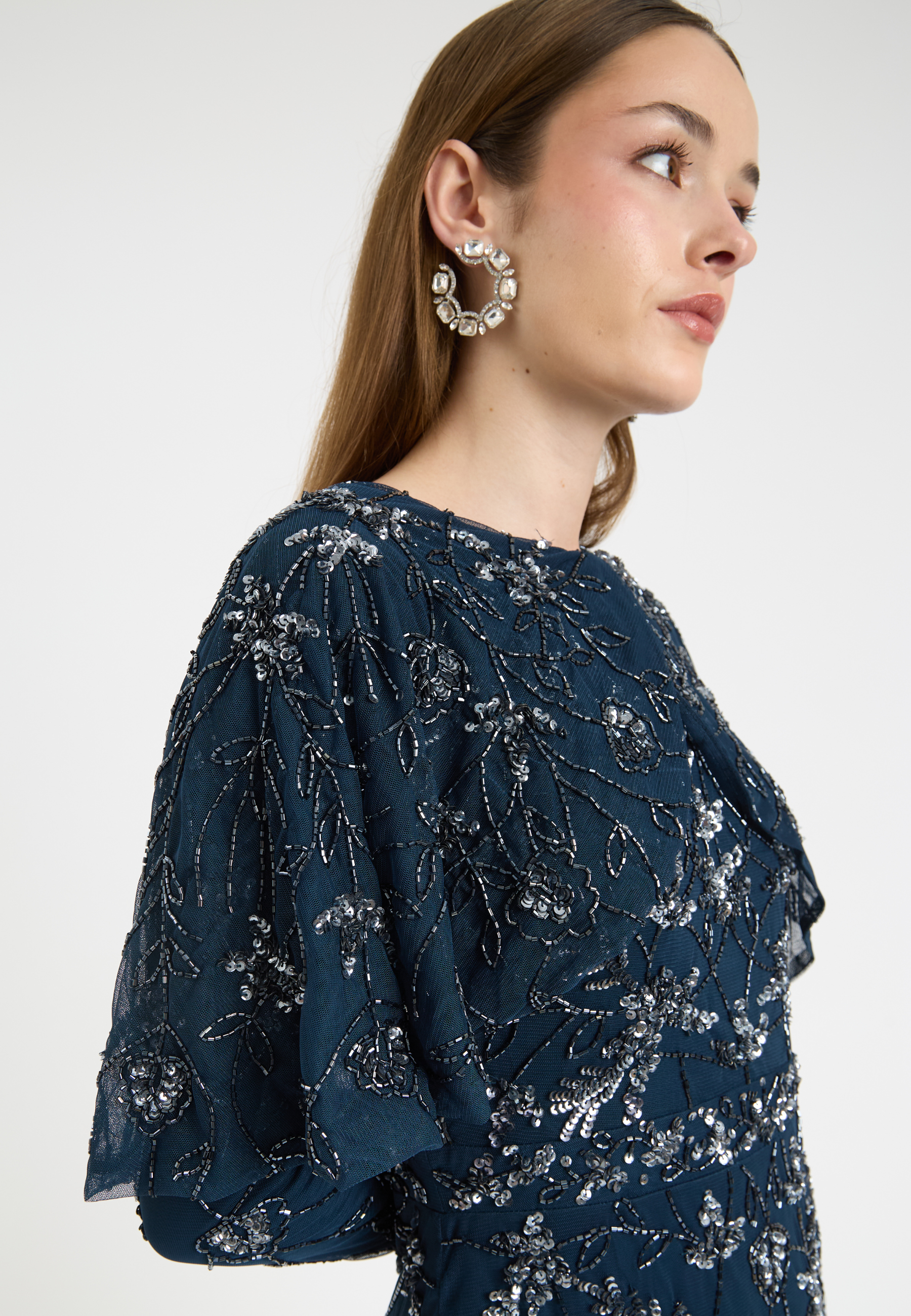 Soraya Modest Embellished Sequin Maxi Dress | MTZ250801