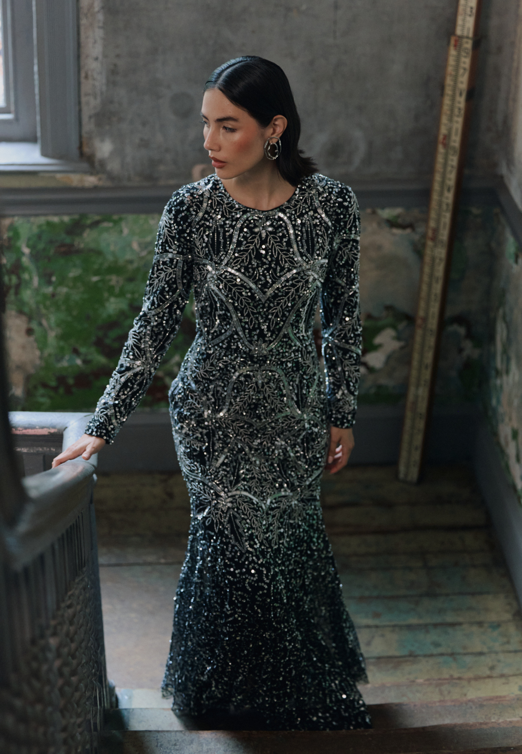 Azza Embellished Sequin Maxi Dress | MTZ250814