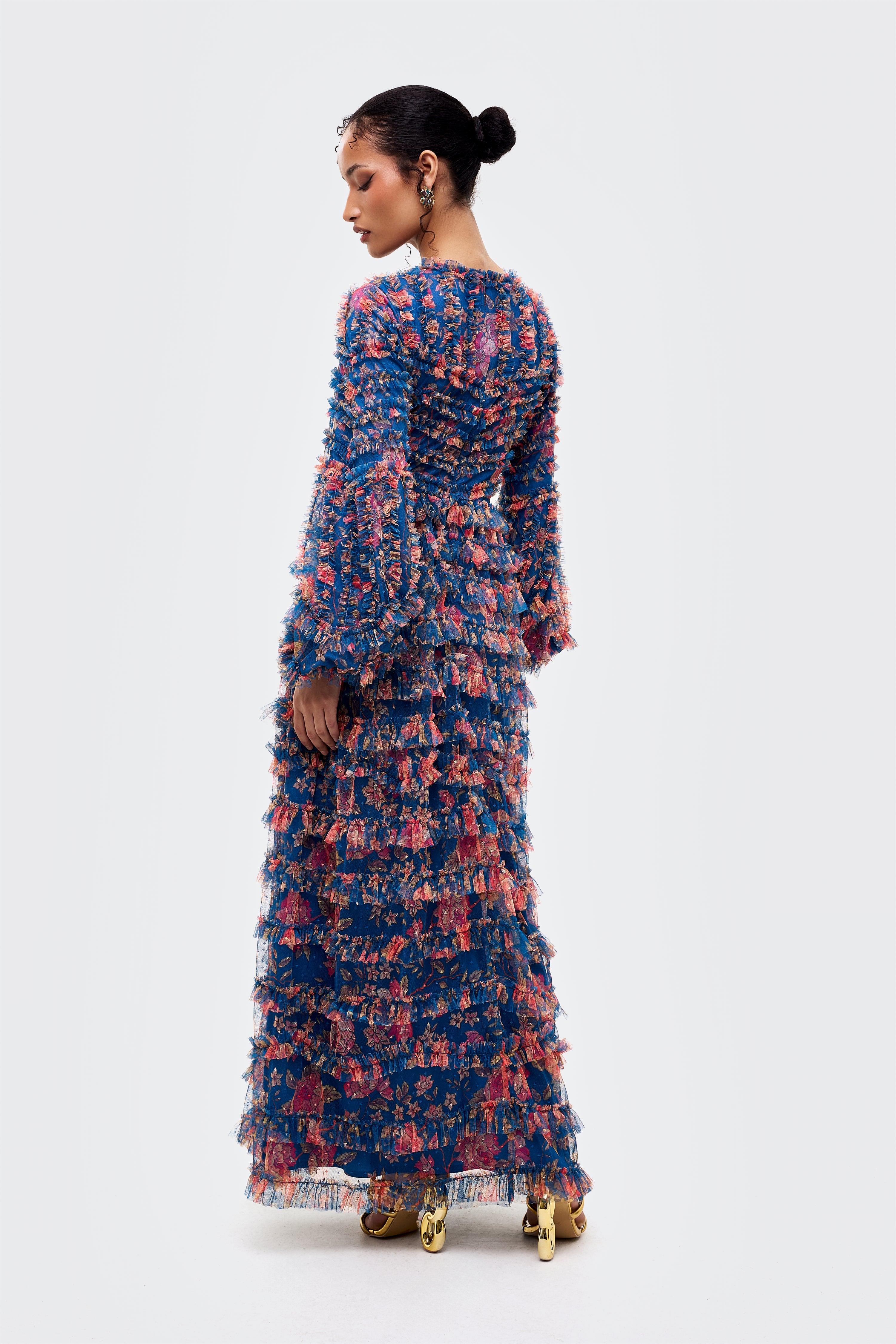 Rose Modest Ruffle Maxi Dress | MTZ260215