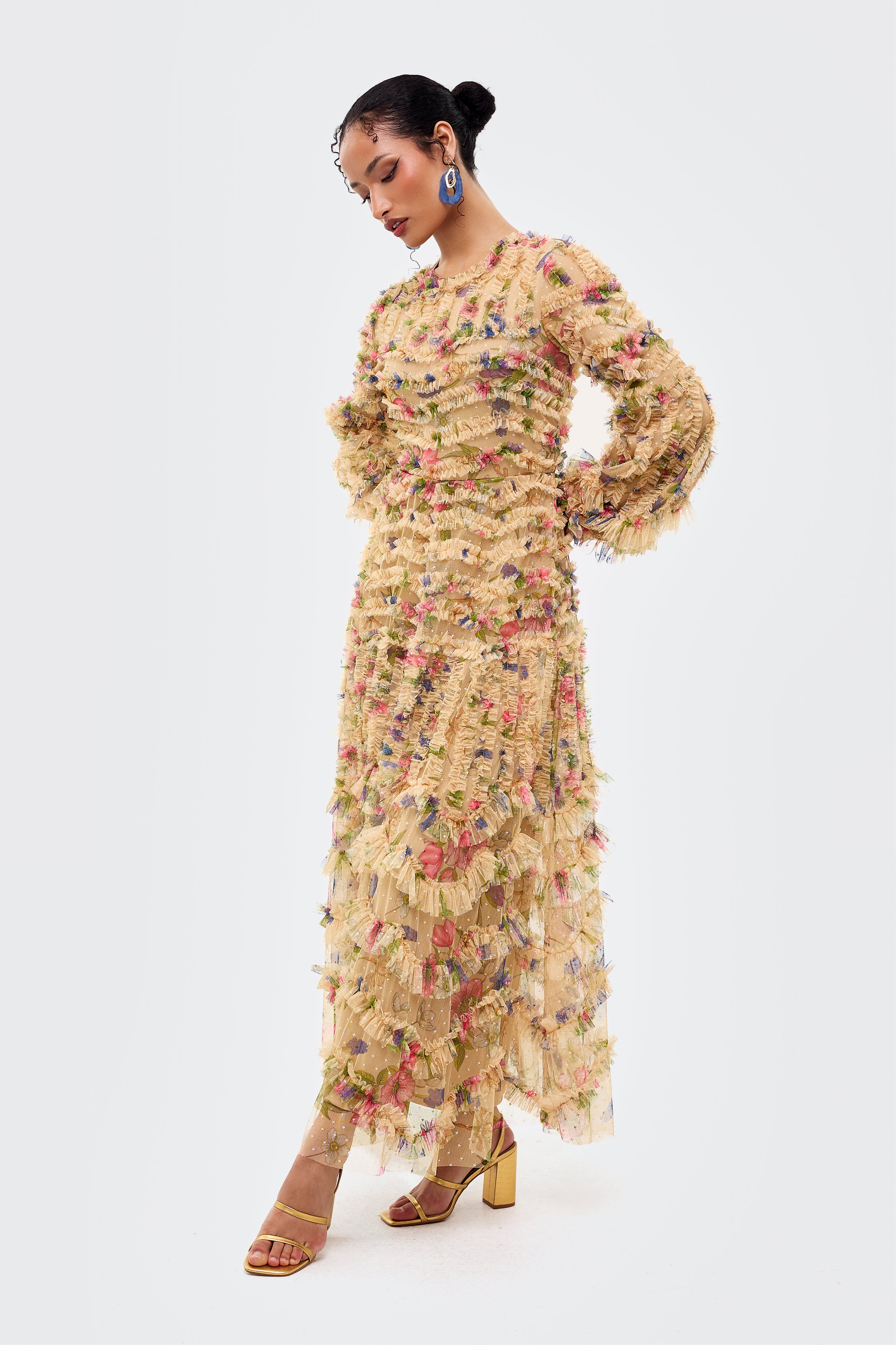 Zofia Modest Ruffle Maxi Dress | MTZ260216
