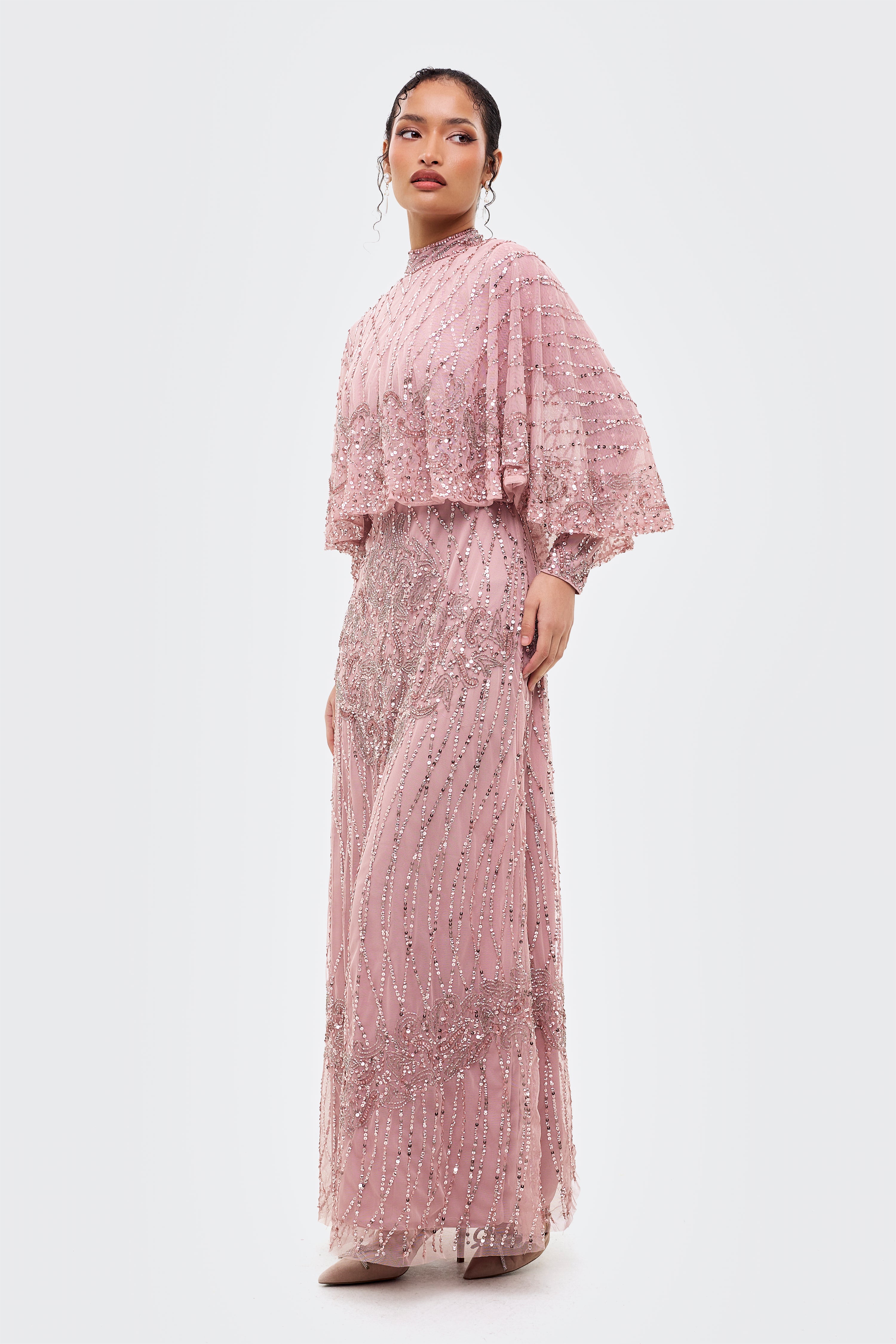 Melanie Modest Sequin Maxi Dress | MTZ260103