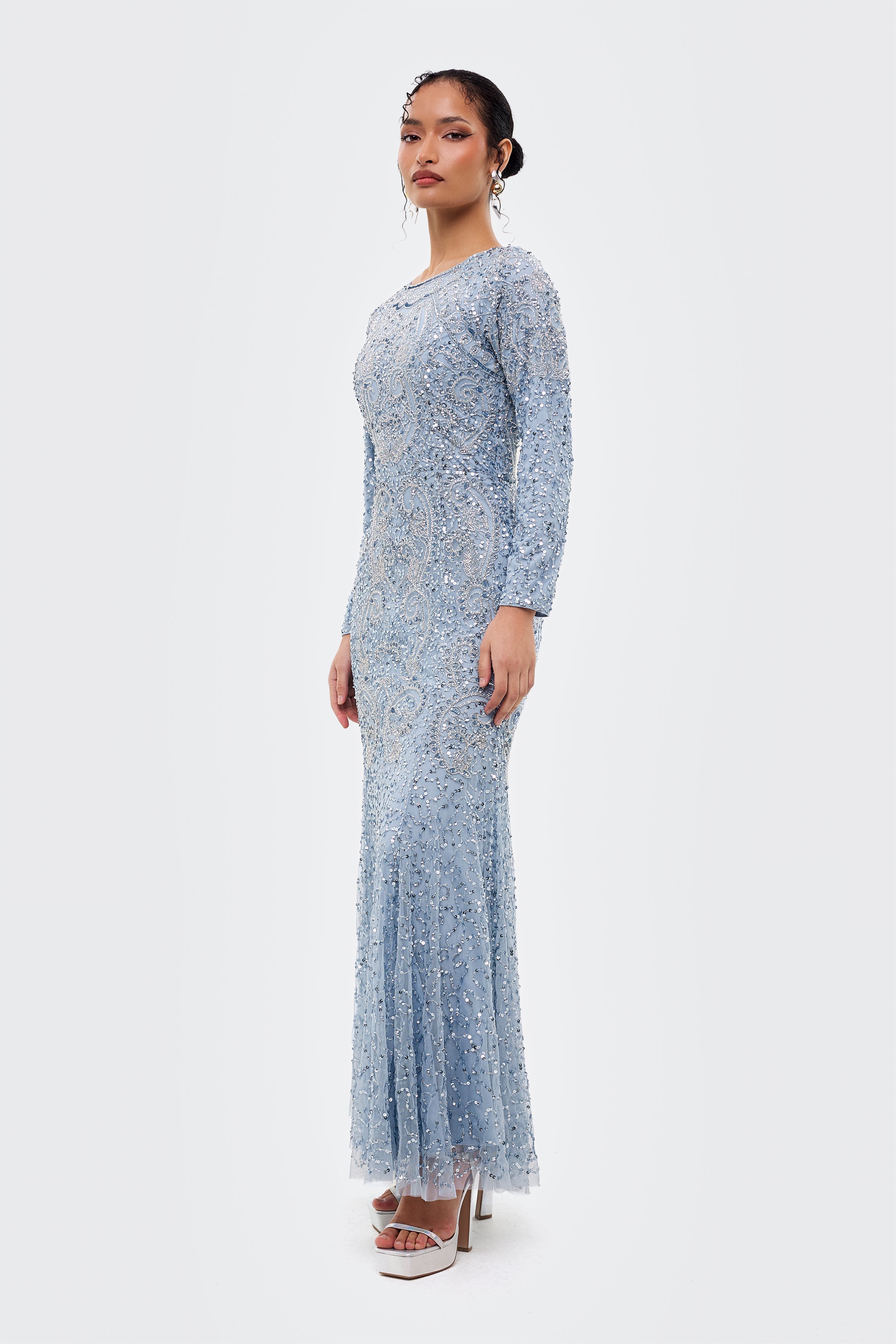 Sihem Modest Sequin Maxi Dress | MTZ260111  MARYISA