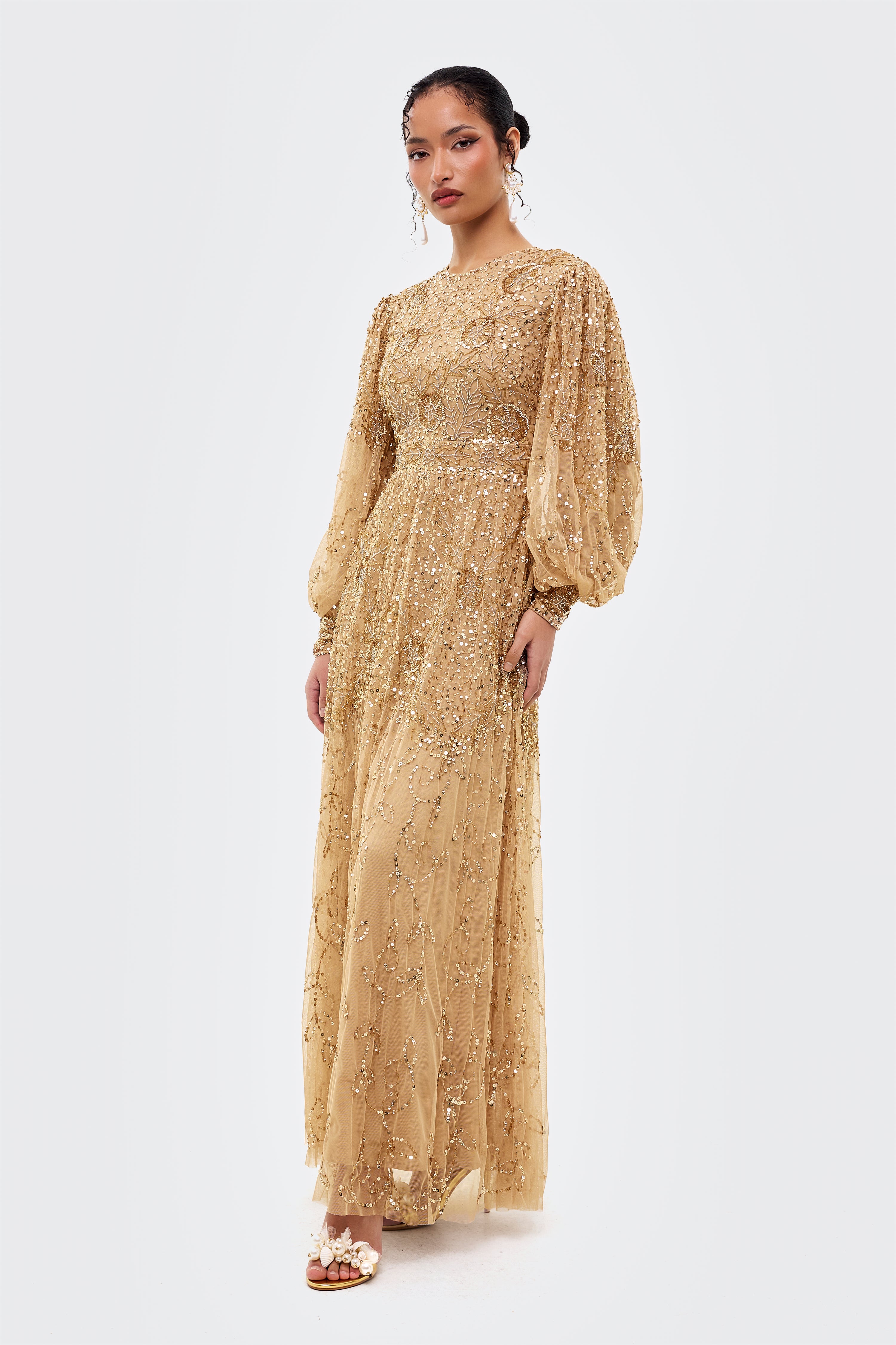 Delfina Modest Sequin Maxi Dress | MTZ260102