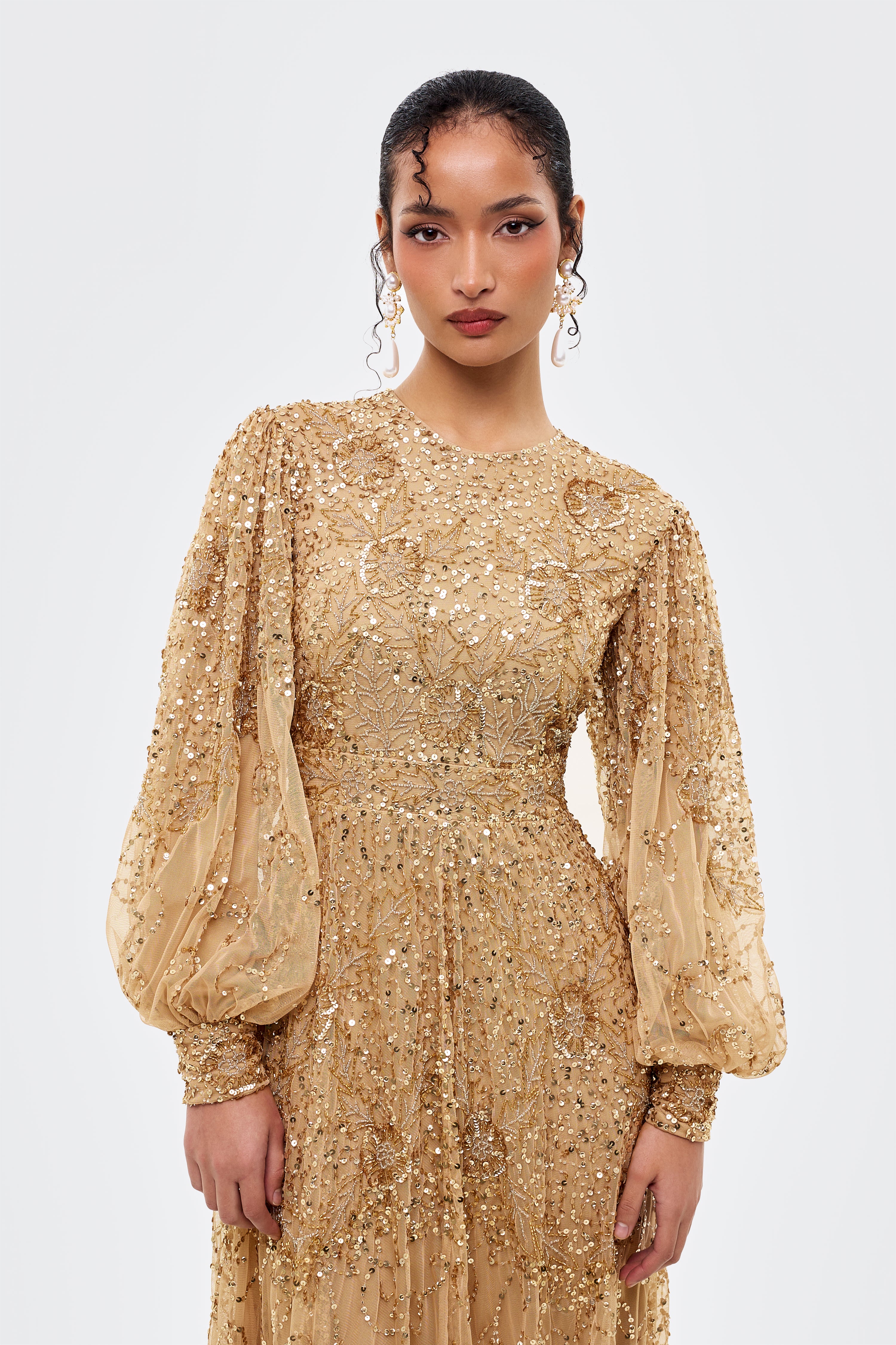 Delfina Modest Sequin Maxi Dress | MTZ260102