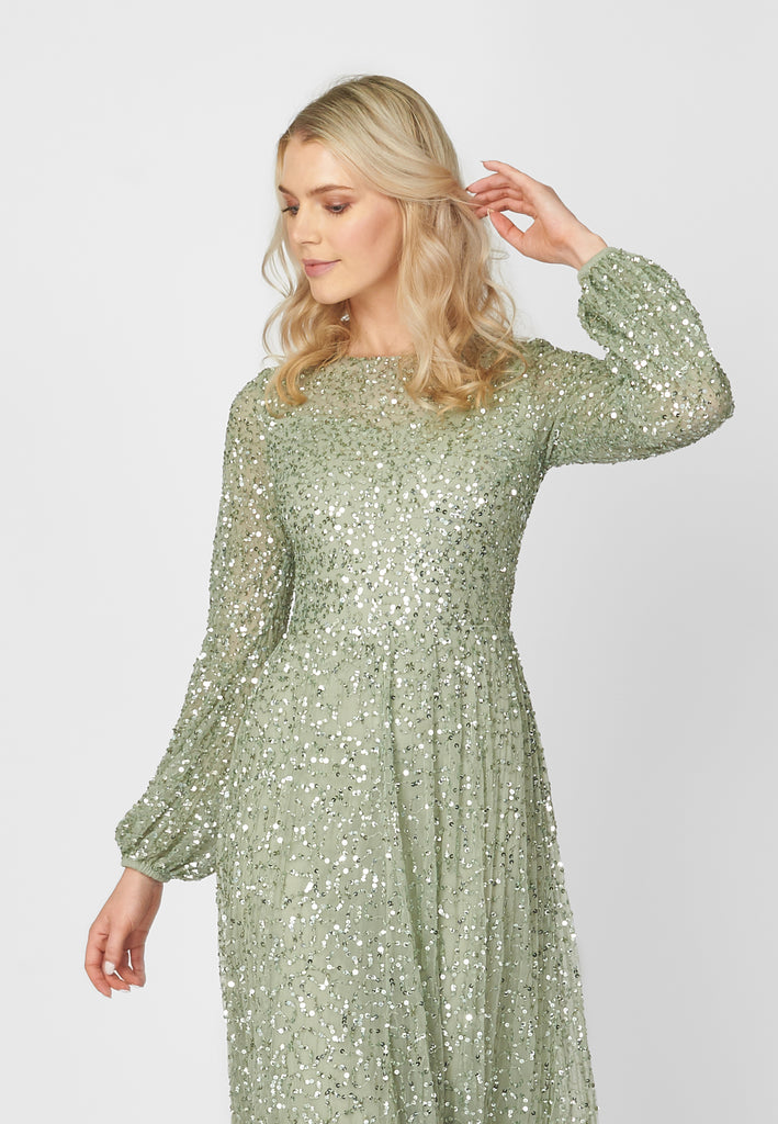 FIZA EMBELLISHED SEQUIN DRESS