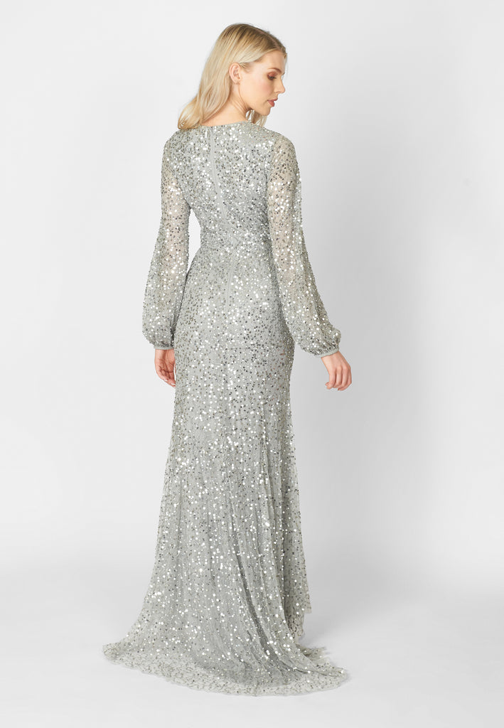 NIDA EMBELLISHED SEQUIN DRESS