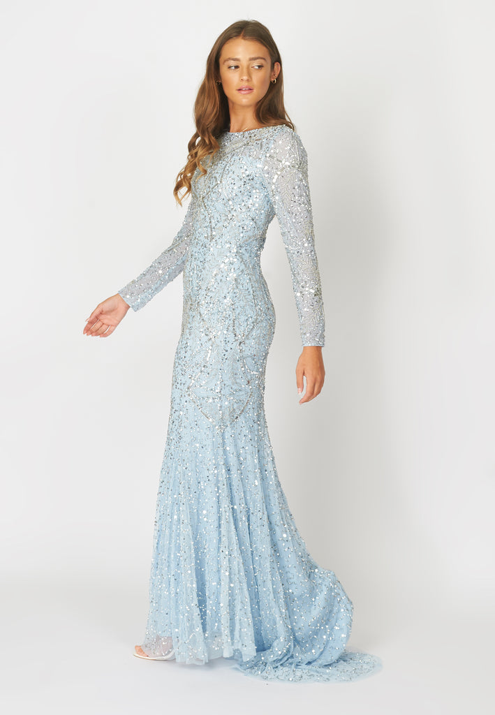 HANIYA EMBELLISHED SEQUIN DRESS