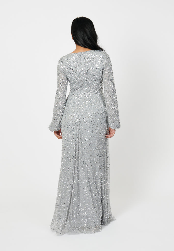 RABIA  EMBELLISHED SEQUIN DRESS