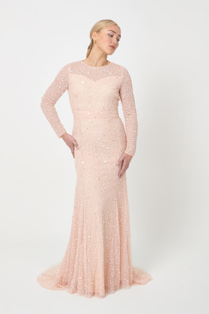 HEBA EMBELLISHED SEQUIN DRESS