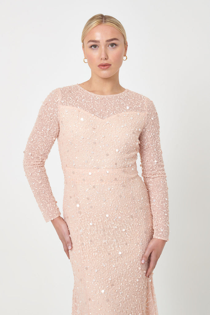 HEBA EMBELLISHED SEQUIN DRESS