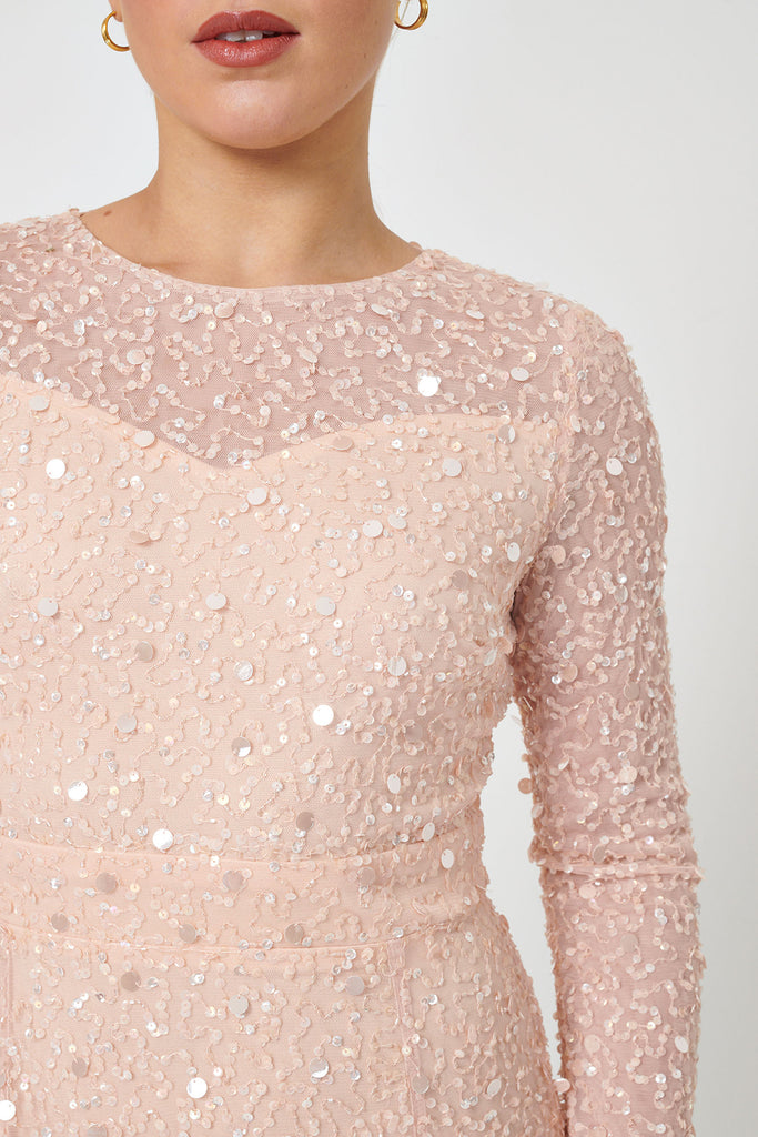 HEBA EMBELLISHED SEQUIN DRESS