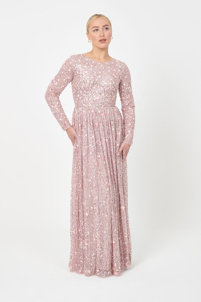 ZOHRA EMBELLISHED SEQUIN DRESS